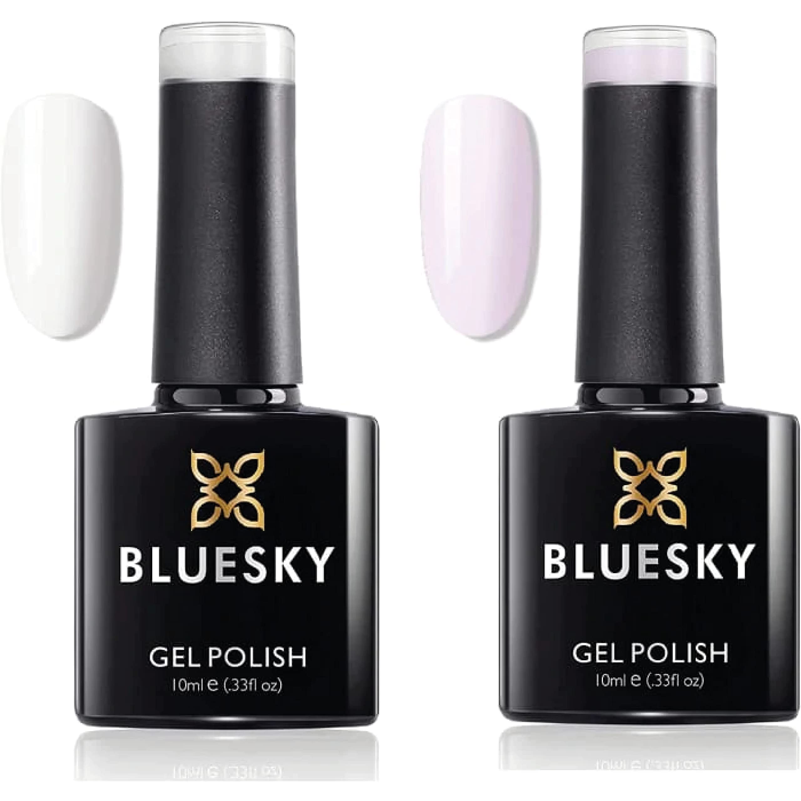 Bluesky Gel Nail Polishes, French Manicure Set, Studio White 80526 and Clear Pink 80523, Long Lasting, Chip Resistant, 2 x 10 ml (Requires Curing Under UV LED Lamp)