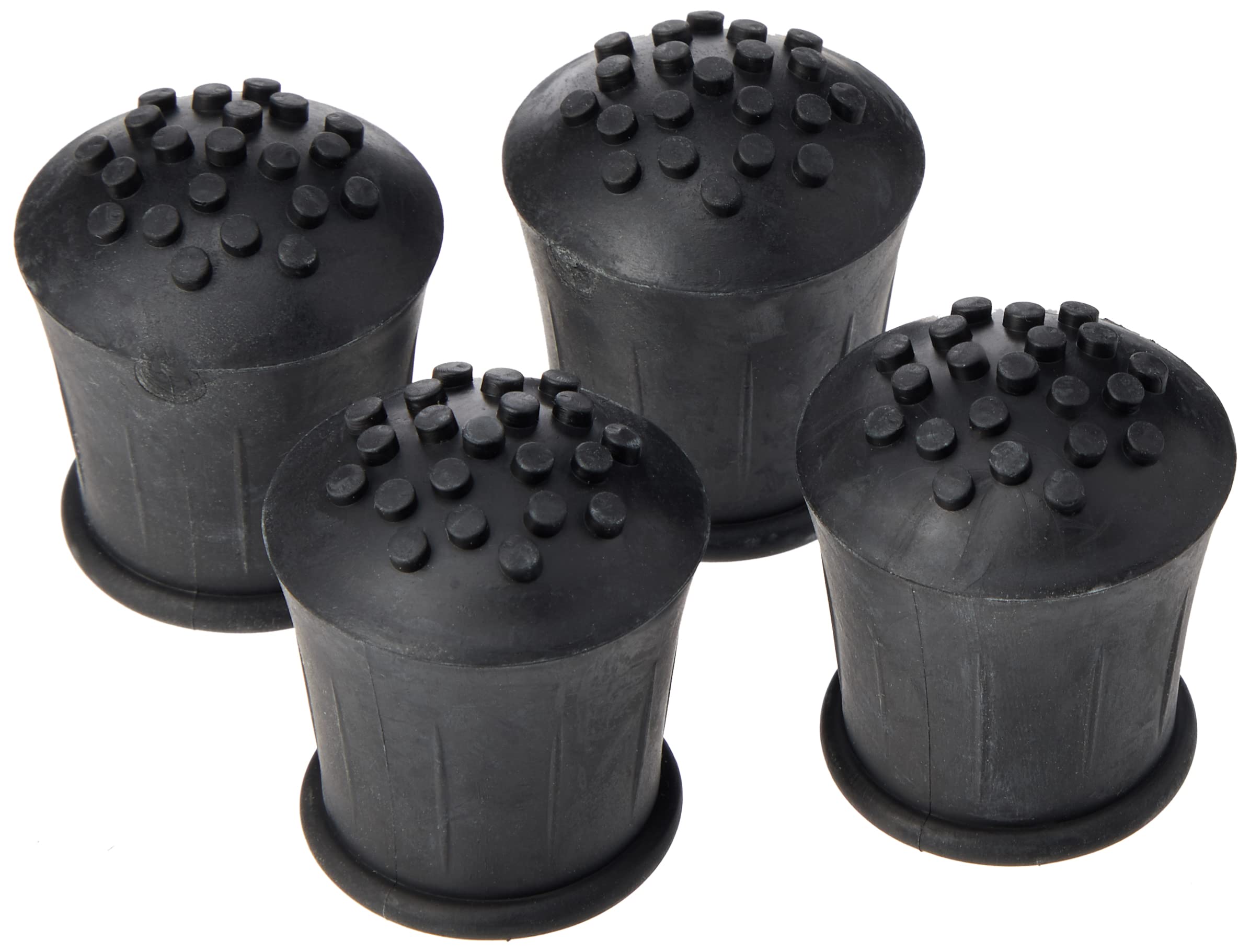 Merriway BH05584 Heavy Duty Rubber Walking Stick Ferrule Protectors Cane Tips, 25mm (1 inch) - Black, Pack of 4