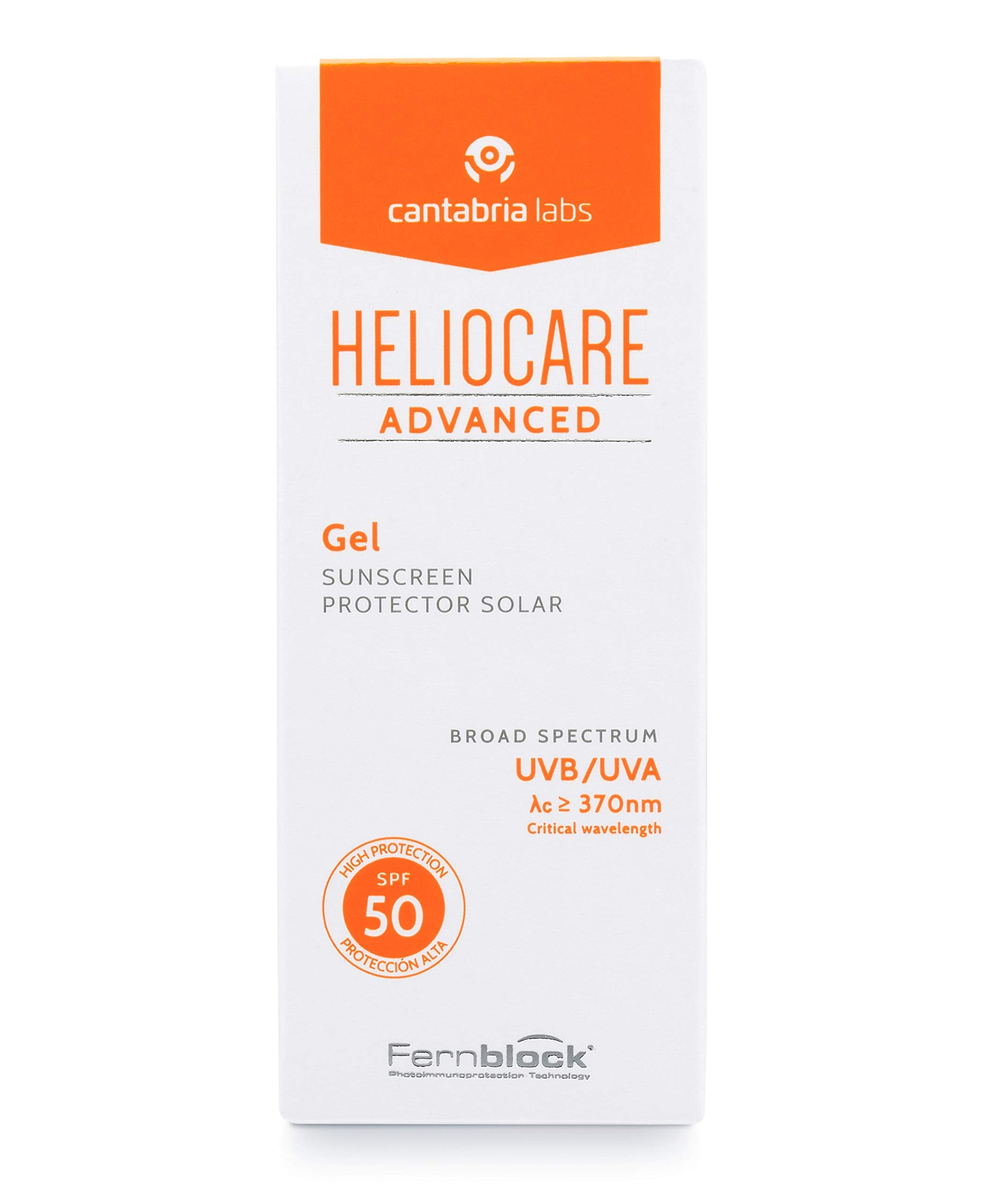 Heliocare Advanced Gel SPF 50 50ml / Lightweight Gel Sunscreen For Face / Daily UVA and UVB Anti-Ageing Sun Protection / Combination, Oily and Normal Skin Types / Matte Finish