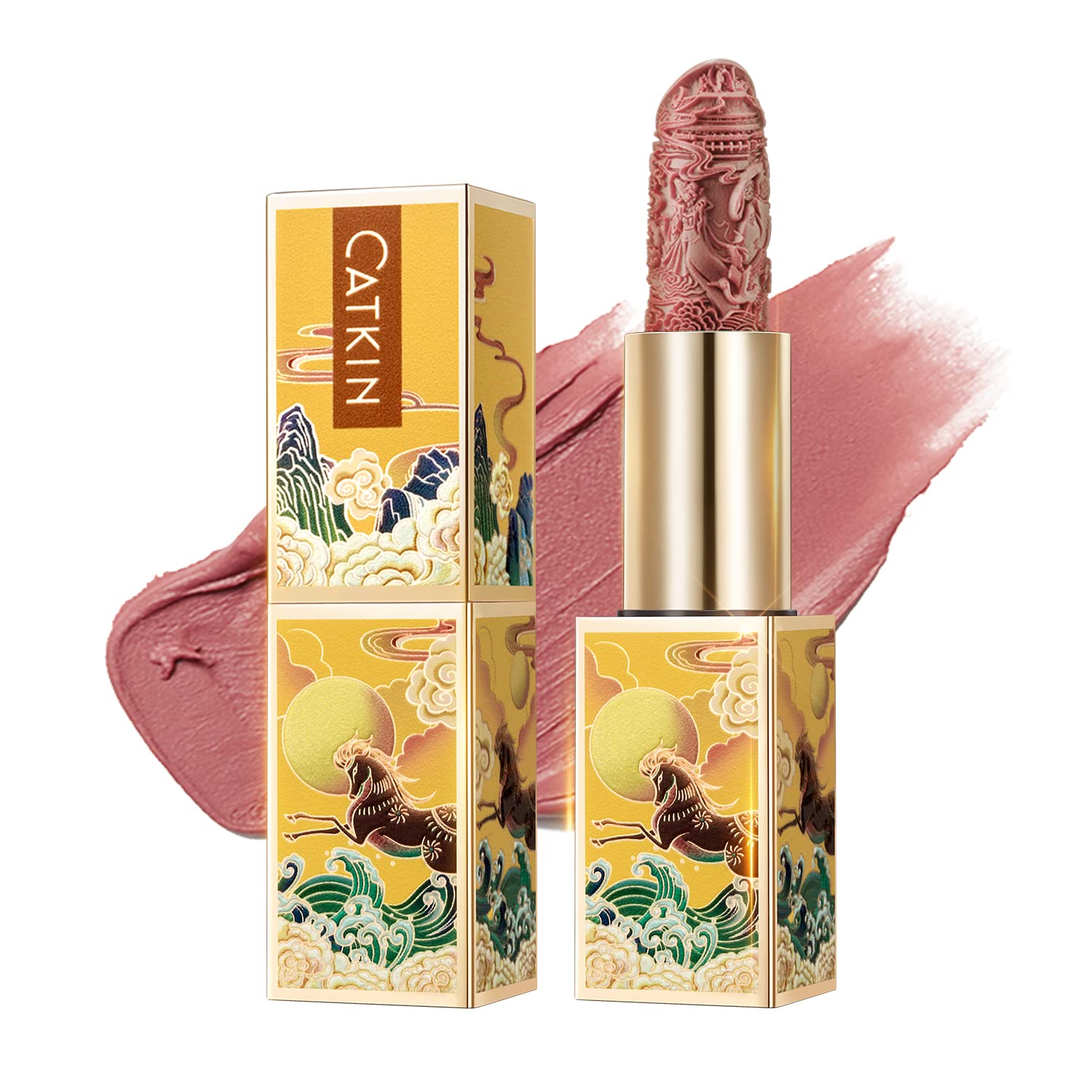 CATKIN Rouge Matte Lipstick, Waterproof Long Lasting Satin Nourish Moisturizing Smooth Soft 0.13 Ounce-Chinese Style (CO157)