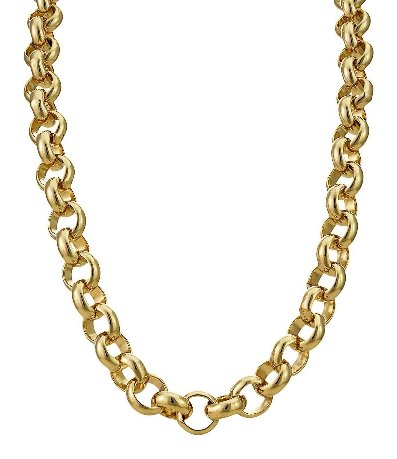 THE BLING KING 10mm Gold Belcher Chain Necklace, Luxury Finish and Detailing 18K Real Gold Plated Jewellery, Chunky, and Heavy XXL Gold Necklace for Men and Teens (Length: 24 Inches, Weight: 72 grams)