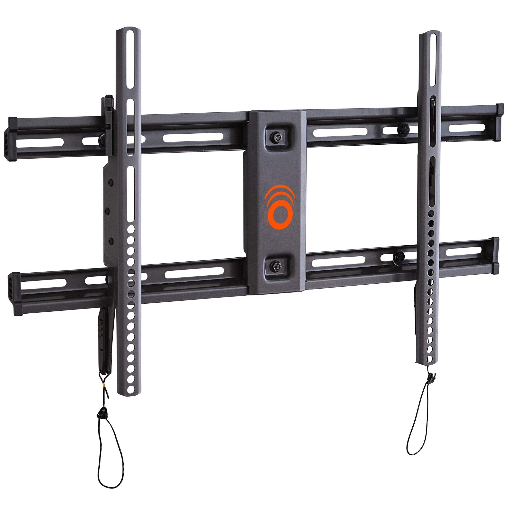 ECHOGEAR Low Profile Fixed TV Wall Mount for TVs Up to 85" - Holds Your TV Only 2.25" from The Wall - Fast Install With Template & You Can Level After Mounting - Pull Strings for Easy Cable Access