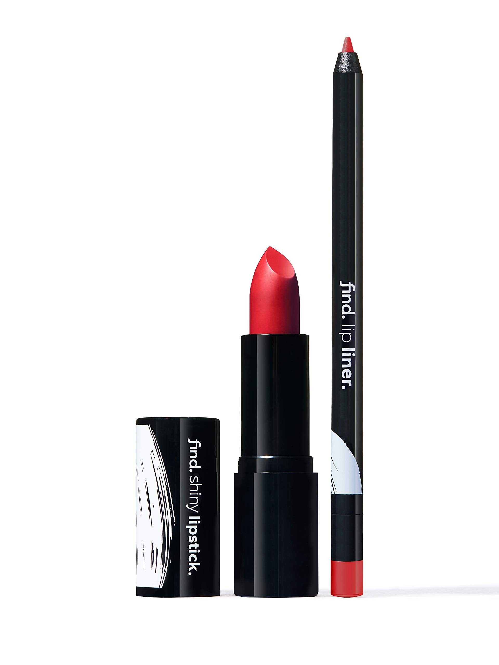 Amazon Brand - find. Lip Kit - Classic Choice (Shiny Lipstick no.1 and Lip Liner no.9)