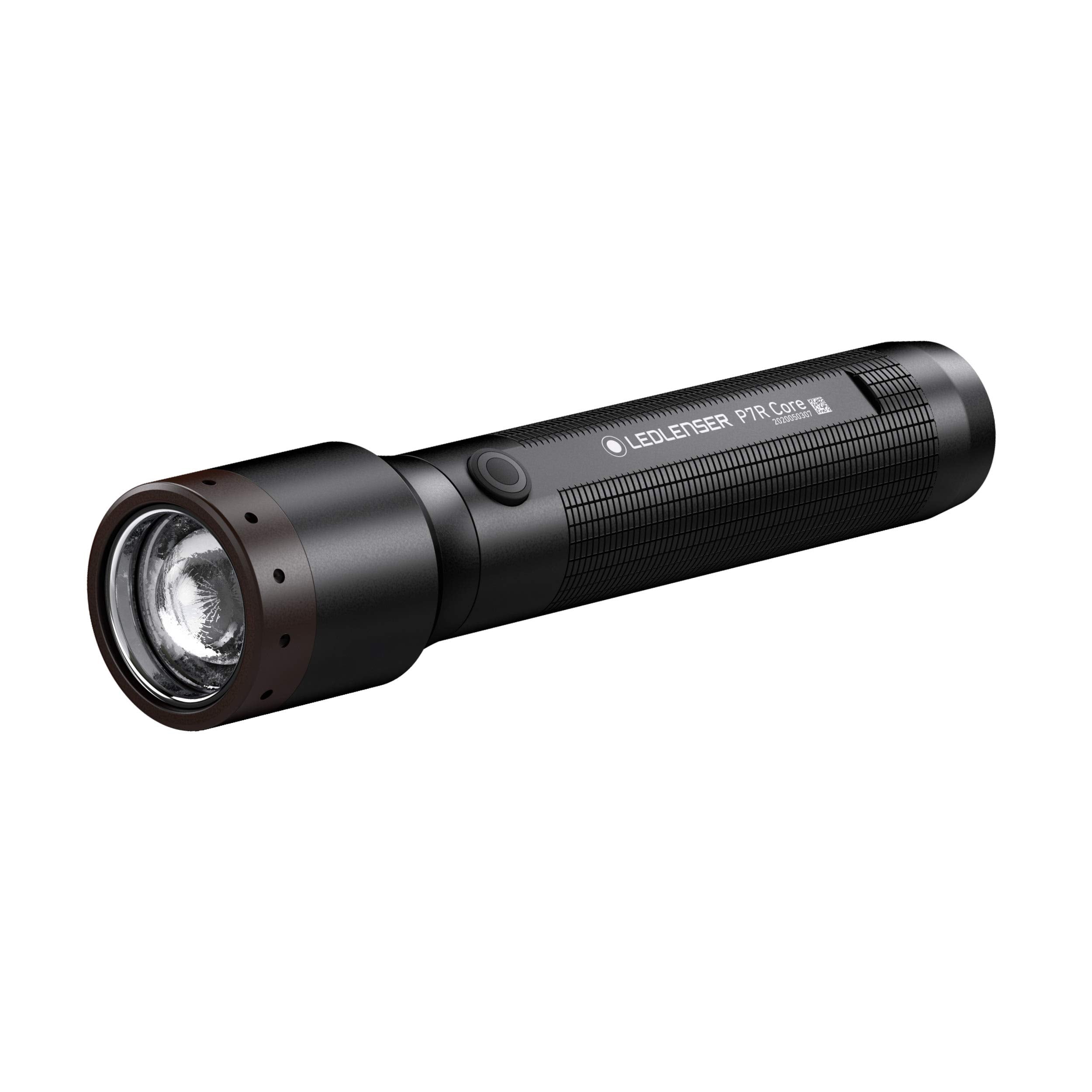 Ledlenser P7R Core Allround Torch LED, 1400 lumens, Rechargeable 21700 Lithium Battery, Waterproof IP68, focusable, Long Distance Beam 300m, Constant Light Tech, USB magn. Charging Cable, Flashlight