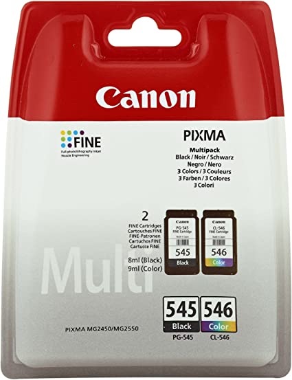 Canon ink cartridges PG-545 + CLI-546 BK / C / M / Y multipack black + color 8 ml + 9 ml ORIGINAL for PIXMA printer