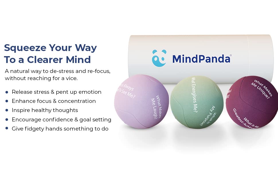 Triple Density Gel Stress Ball By MindPanda I Empowering Stress Balls For Adults Anxiety I Hand Exercise Guide Included I Aromatherapy For Extra Relaxation And Focus | The Perfect Mindfulness Gifts And Stress Relief Gifts For Women.