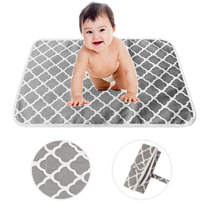 Portable Nappy Changing Mat, Baby Changing Mat Portable Travel Changing Mats Waterproof for Baby Newborn & Toddlers, Foldable Infant Baby Urinal Pad Waterproof, Gray（70 * 50cm）