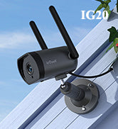 ieGeek Outdoor Security Camera,4dBi Antenna Wireless WiFi Wired CCTV Camera System,1080P Video Record Home IP Surveillance Camera,2-Way Audio,Motion Detect,Siren,25m Night Vision,IP66,Support PC/App
