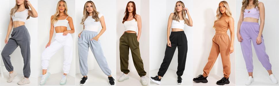Womens Casual Oversized Jogging Sports Joggers Trousers With Pockets Tracksuit  Bottoms Jogger Pants Ladies
