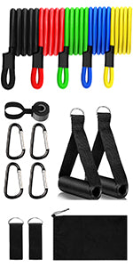 Haquno Resistance Bands, [Set of 5] Skin-Friendly Resistance Fitness Exercise Loop Bands with 5 Different Resistance Levels - Yoga, Pilates, Fitness
