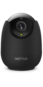 NETVUE Wi-Fi Camera, Indoor Security Camera, Smart Home Camera for Pet/Elderly/Dog/Baby Monitor, 360° Pan, IR Night Vision, 2-Way Audio, Motion Detection & Alerts, Compatible with Alexa, 2.4ghz WiFi