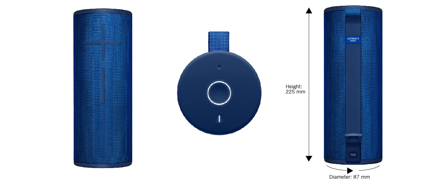 Ultimate Ears MEGABOOM 3 Wireless Bluetooth Speaker (Powerful Sound + Thundering Bass, Bluetooth, Waterproof, Battery 20 hours, Range 45 m) - Lagoon Blue