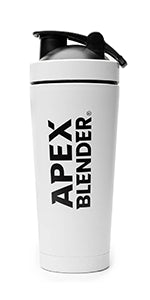 Apex Blender Stainless Steel Protein Shaker Bottle for Proper Nutrition - Protein Powder Funnel and Mixer Ball for Clump-Free Shakes - Stylish Pre Workout & Sports Supplements Shakers - 750ml Blk-Pink