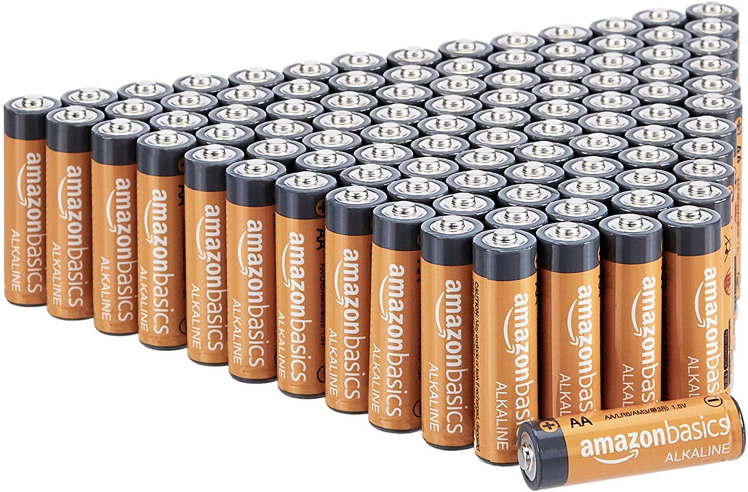Amazon Basics AA 1.5 Volt Performance Alkaline Batteries - Pack of 100 (Appearance may vary)