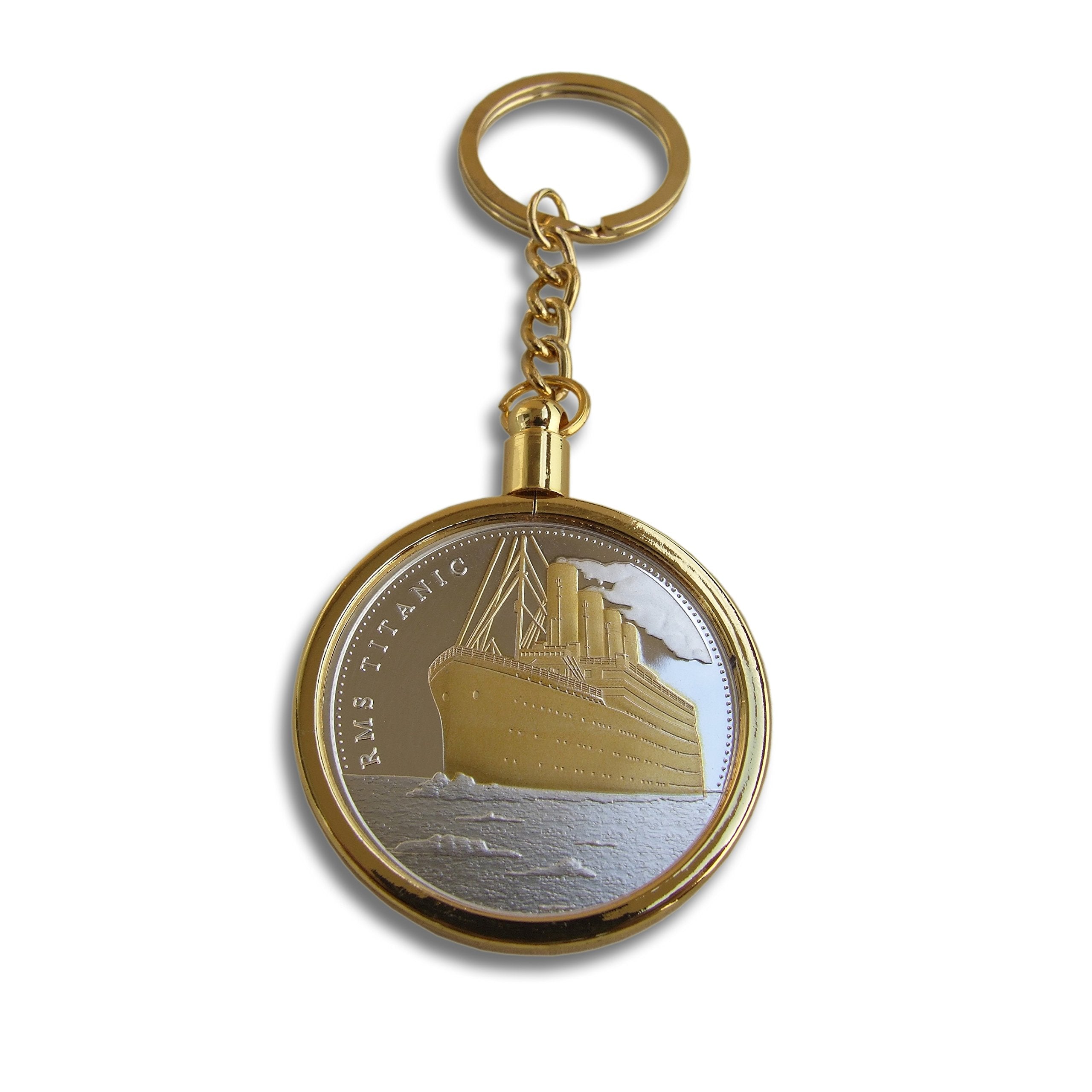 TROPRO RMS TITANIC Keychain Locket 100 Year Anniversary Edition Medallion White Star Line Coin Collectable & Commemorative Token Amulet Rare Keyring Noble Gift