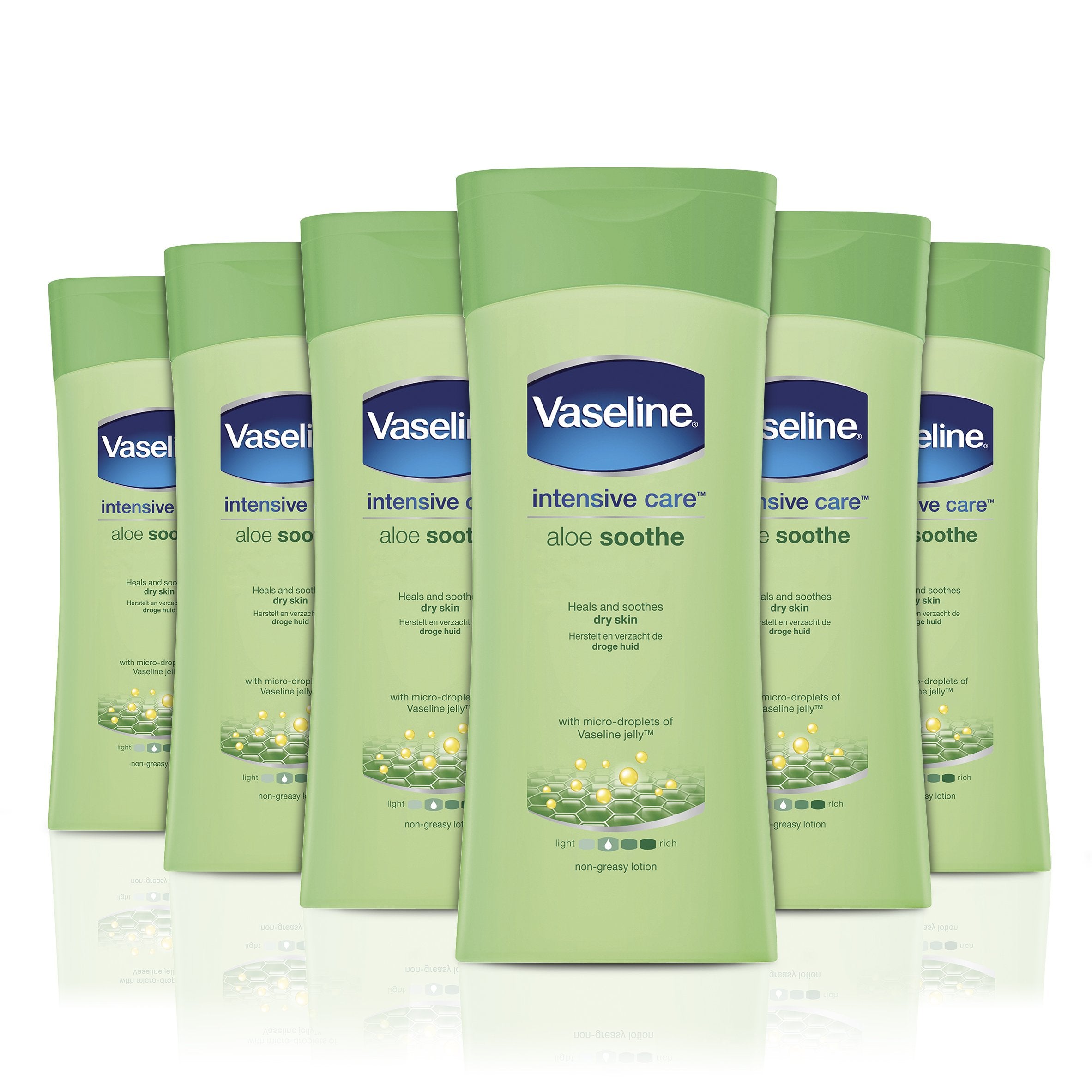 Vaseline Moisturiser Intensive Care Aloe Vera Body Lotion - family pack (6x200ml)