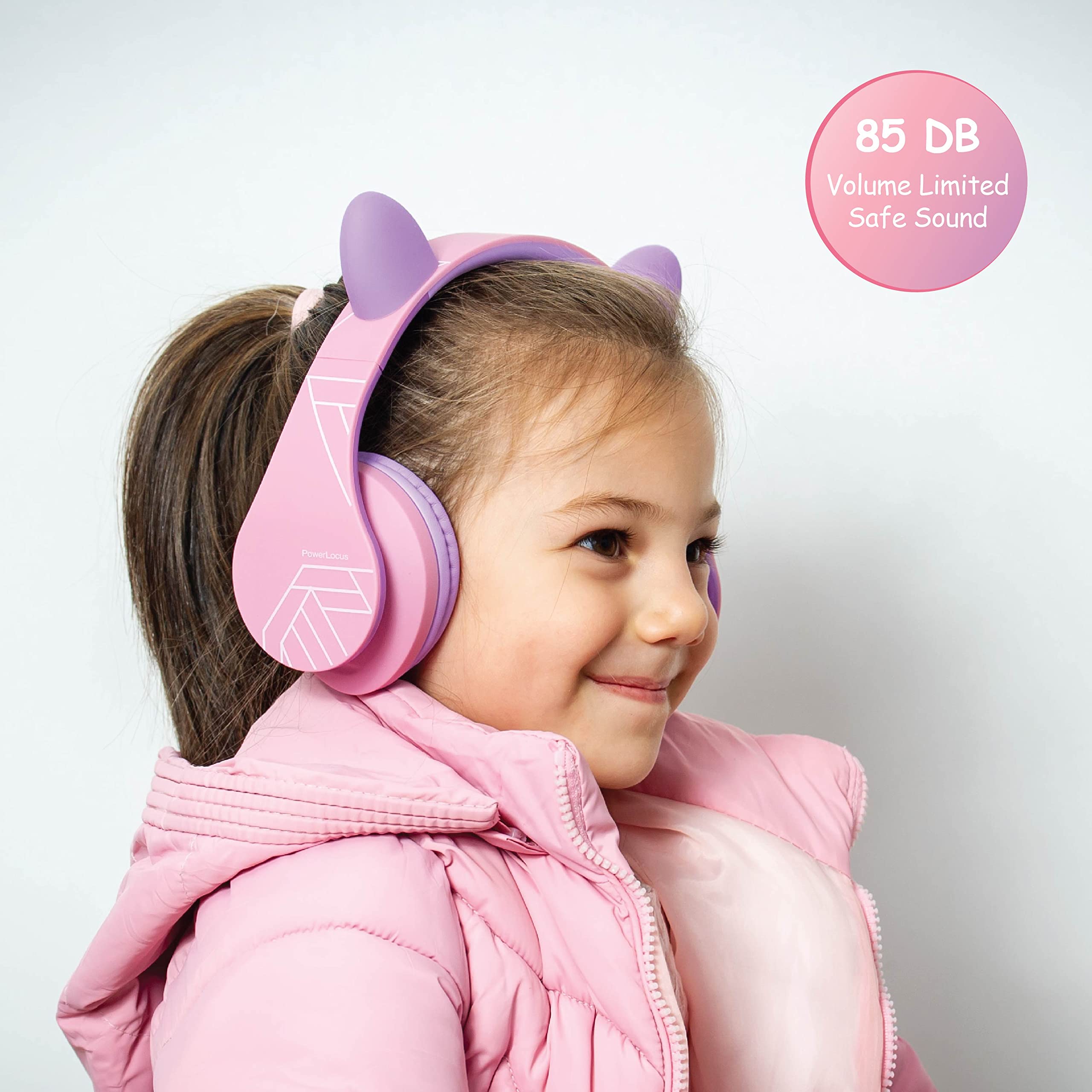 Kids Headphones, PowerLocus P2 Bluetooth Headphones for Kids with Volume Limit 85DB, Kids Wireless Headphones Over Ear with Microphone, Foldable, Carry Case, Micro SD/TF for iPhone/iPad/Laptop/PC/TV