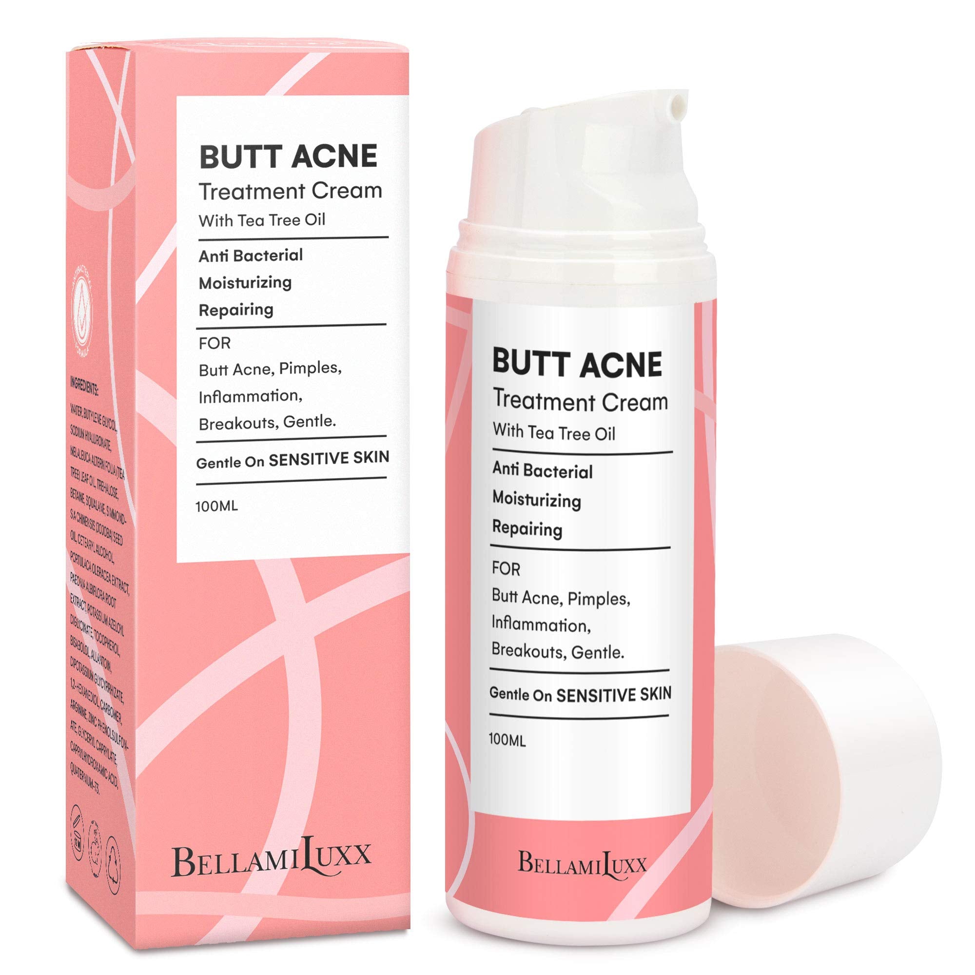 BellamiLuxx Butt Acne Clearing Lotion, Pure Plants Extracts for Reduce Acne and Pimples, Balance Skin Moisture/Sebum, Keep Buttocks Skin Delicate, and Smooth.