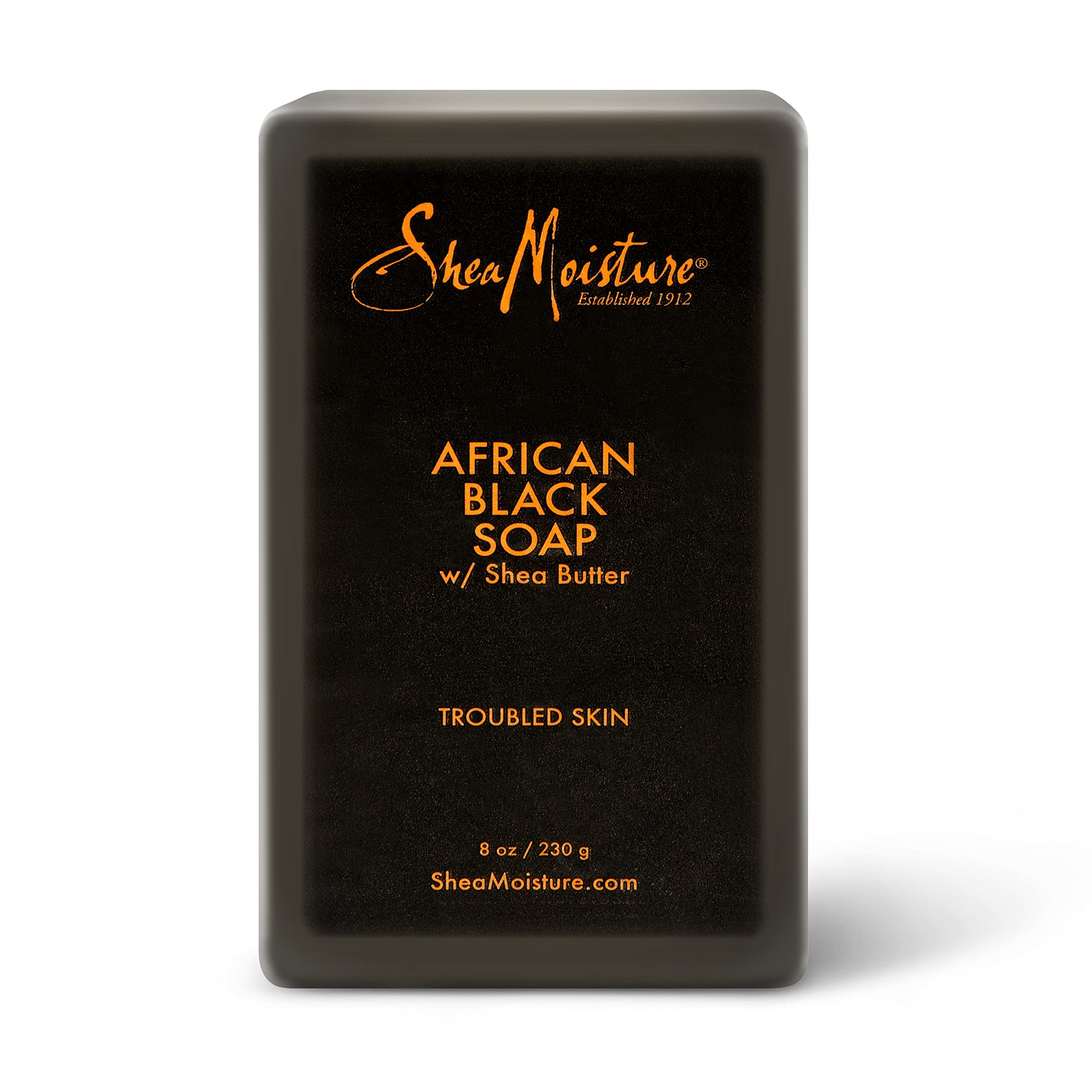 Shea moisture Organic African Black Soap Bar with Shea Butter, 8oz