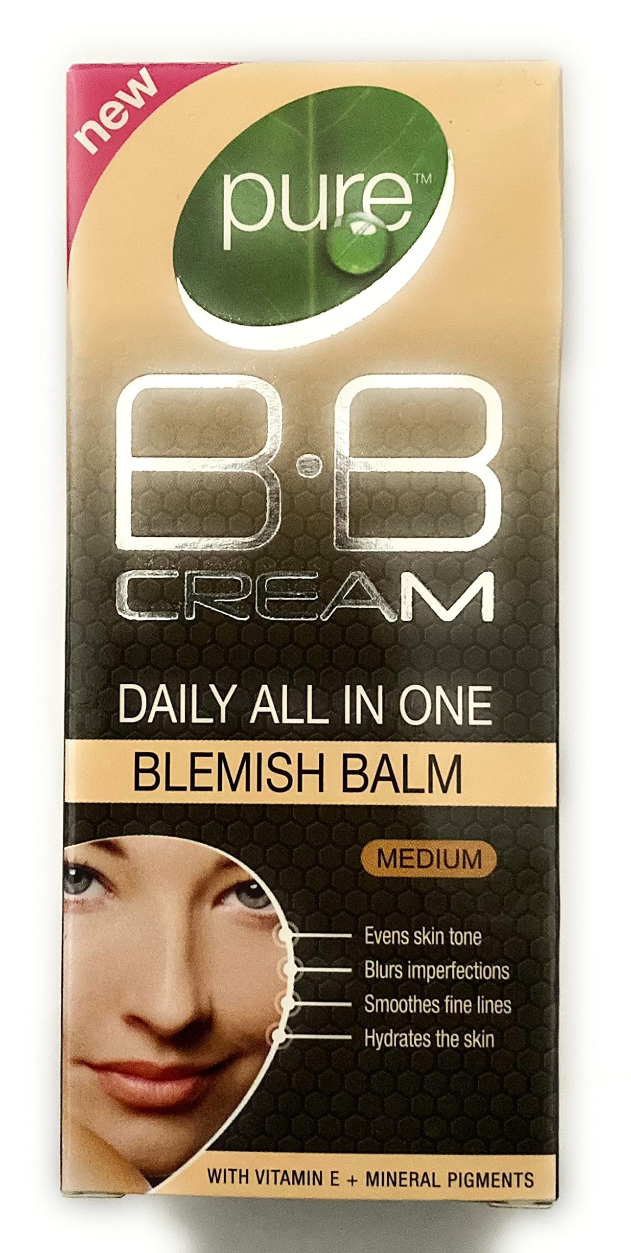 NEW PURE B.B DAILY ALL IN ONE BLEMISH BALM (MEDIUM) 30ml