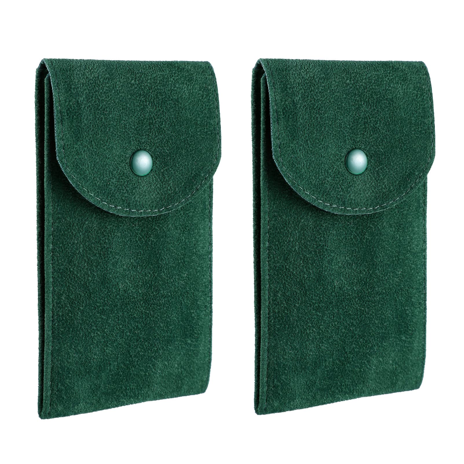 Hemobllo 2pcs Green Watch Pouch Flannelette Fabric Watch Bag Watch Durable Travel Pouch Case