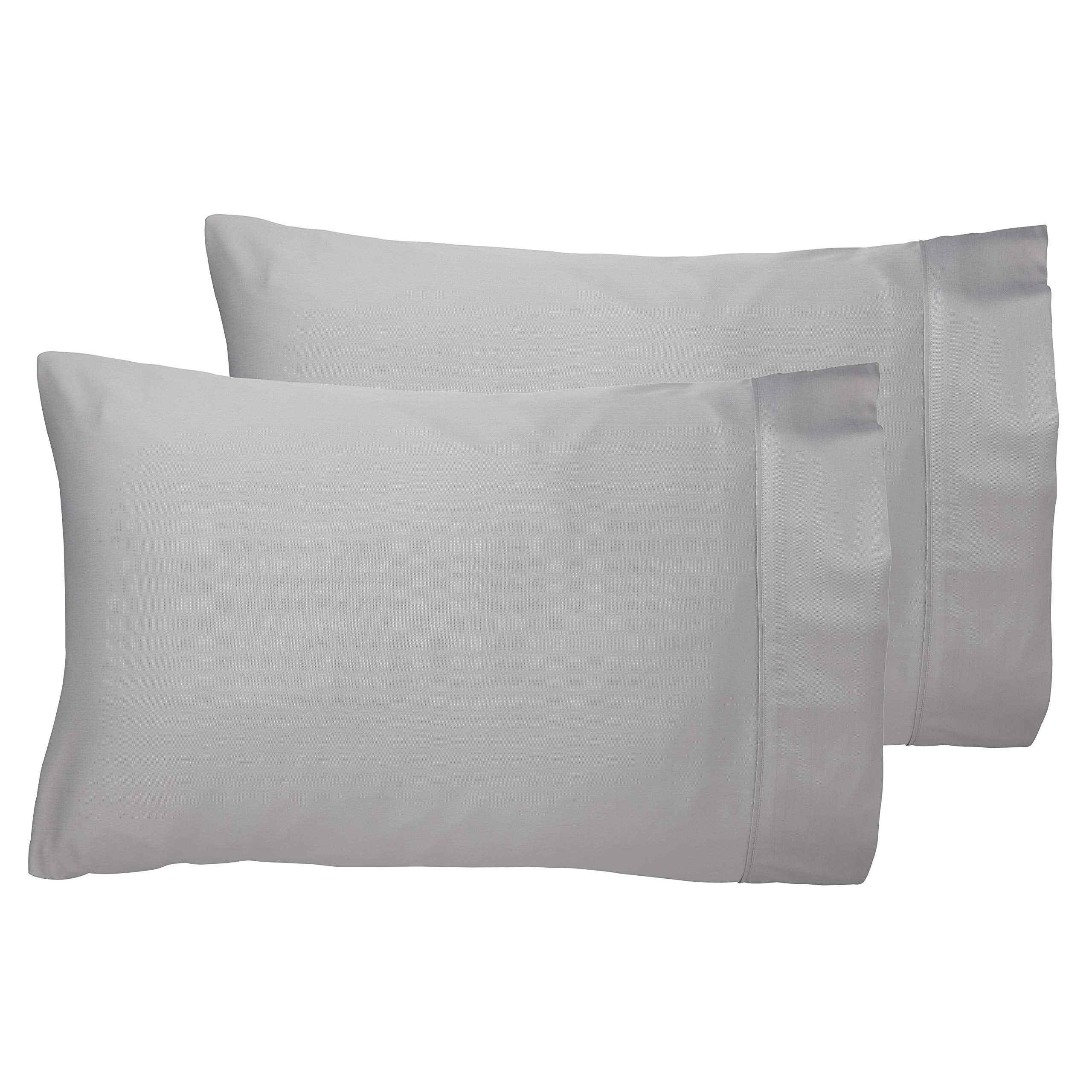 100% Bamboo Bed Linen - Luxury Pillowcases - Housewife Style (Set of 2) (Soft Grey)