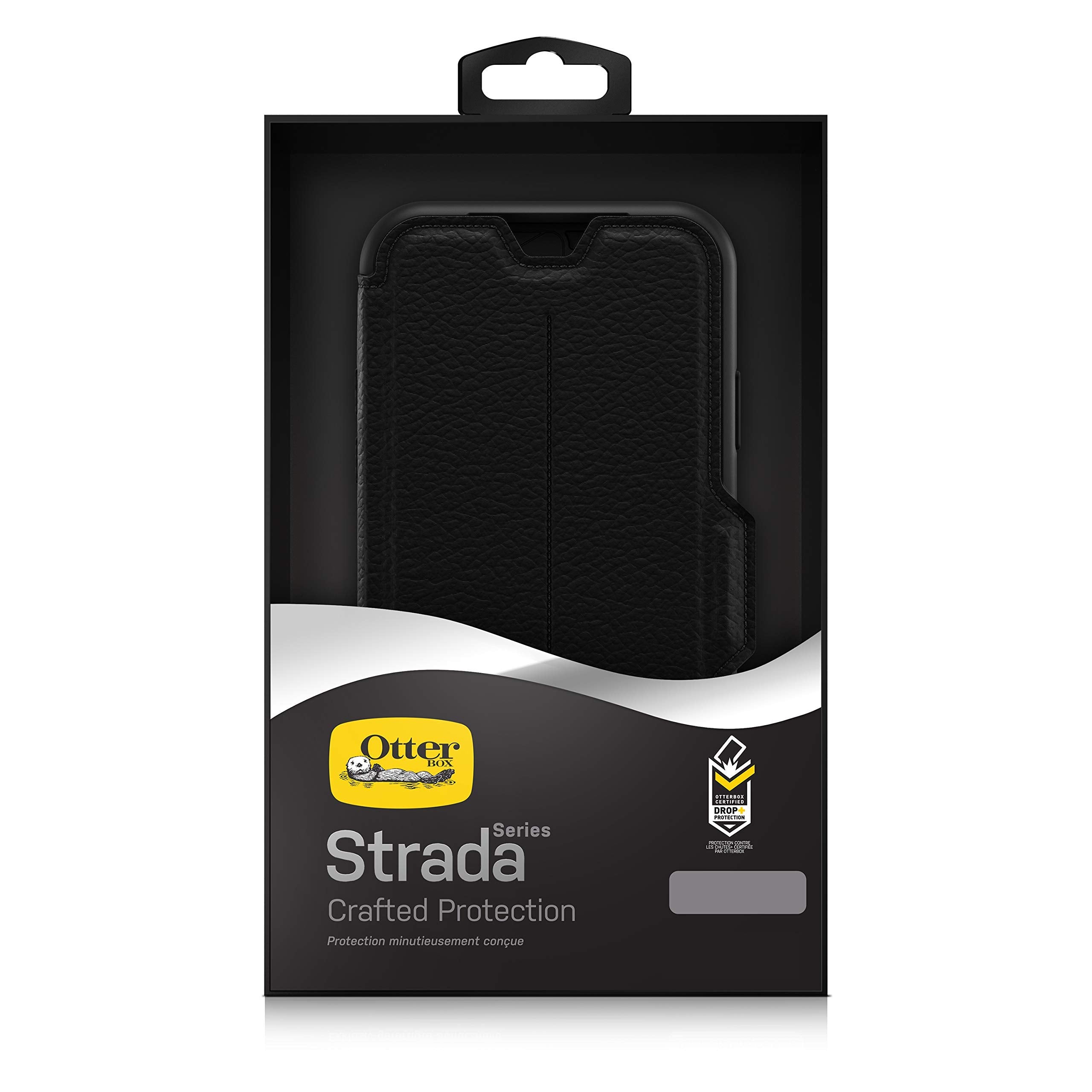 OtterBox Strada Case for iPhone 11, Shockproof, Drop proof, Premium Leather Protective Folio with Two Card Holders, 3x Tested to Military Standard, Black