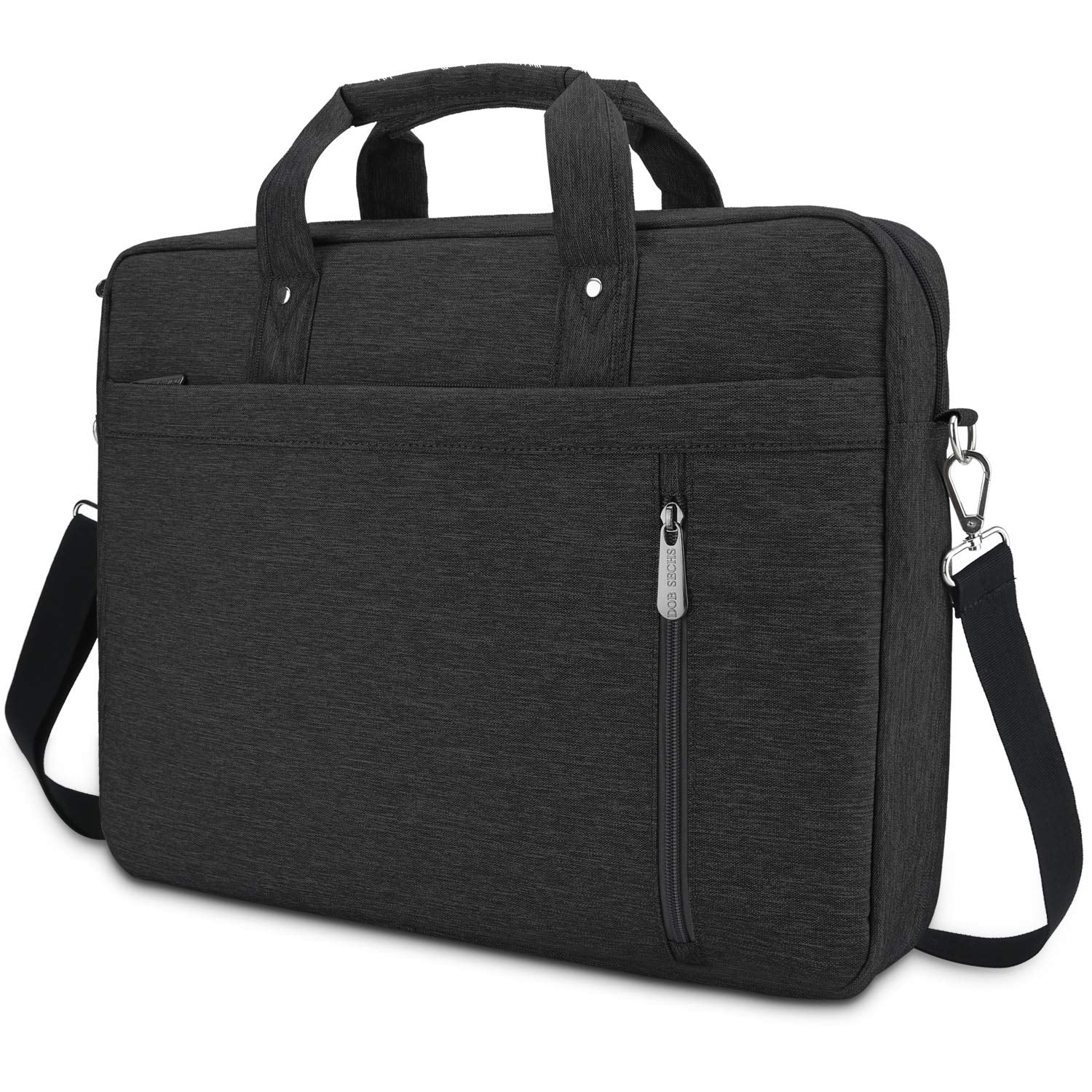 DOB SECHS Laptop Bag Case 16'' 17'' 17.3 Inches Computer Bag Shockproof Briefcase Shoulder Messenger Bag Waterproof Business with Tablet Pocket for Men Women Travel School Lawyer, Black