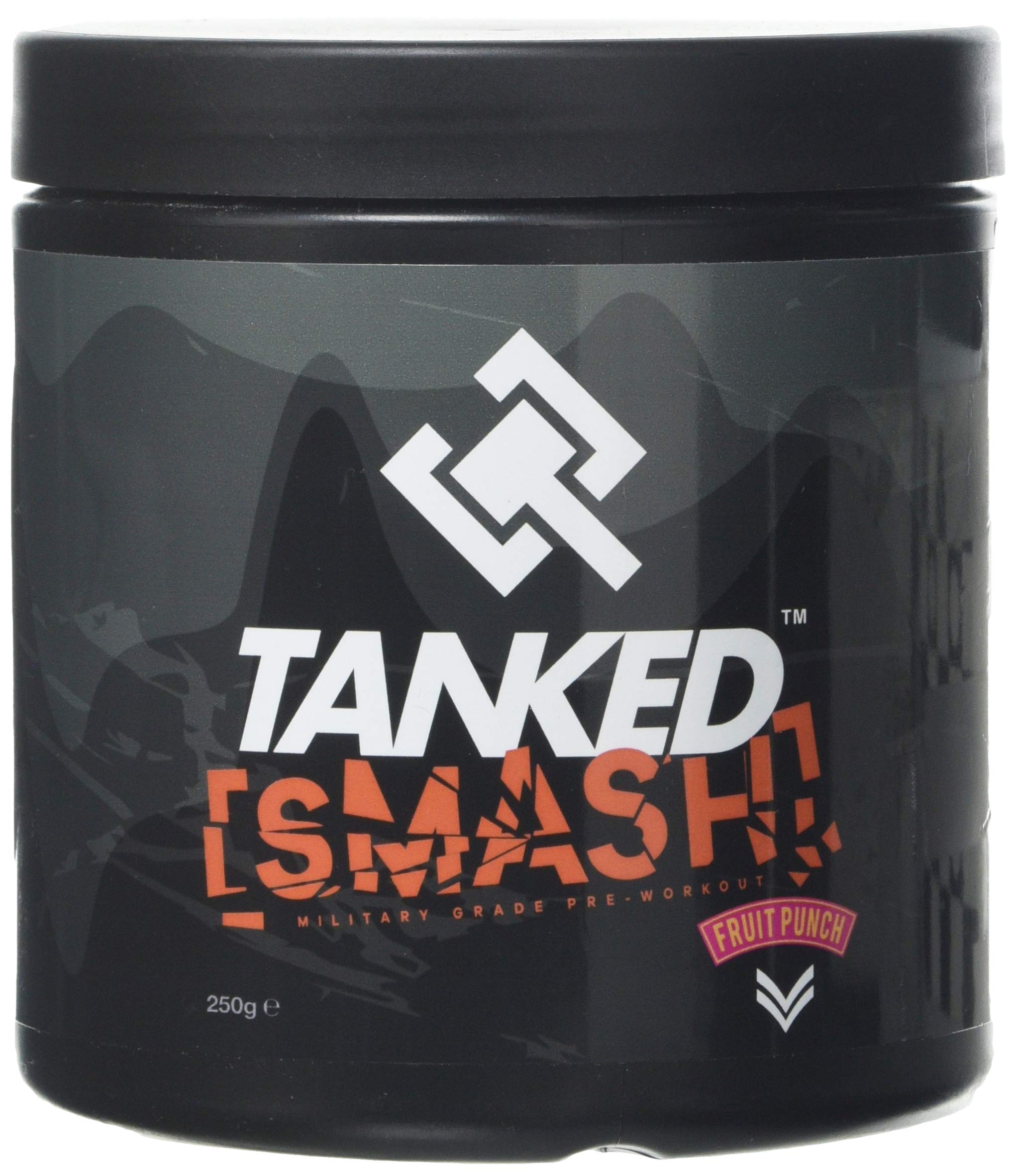Tanked Smash Pre Workout Powder 250g - Improve Focus & Intensity Levels - Fruit Punch | Tanked
