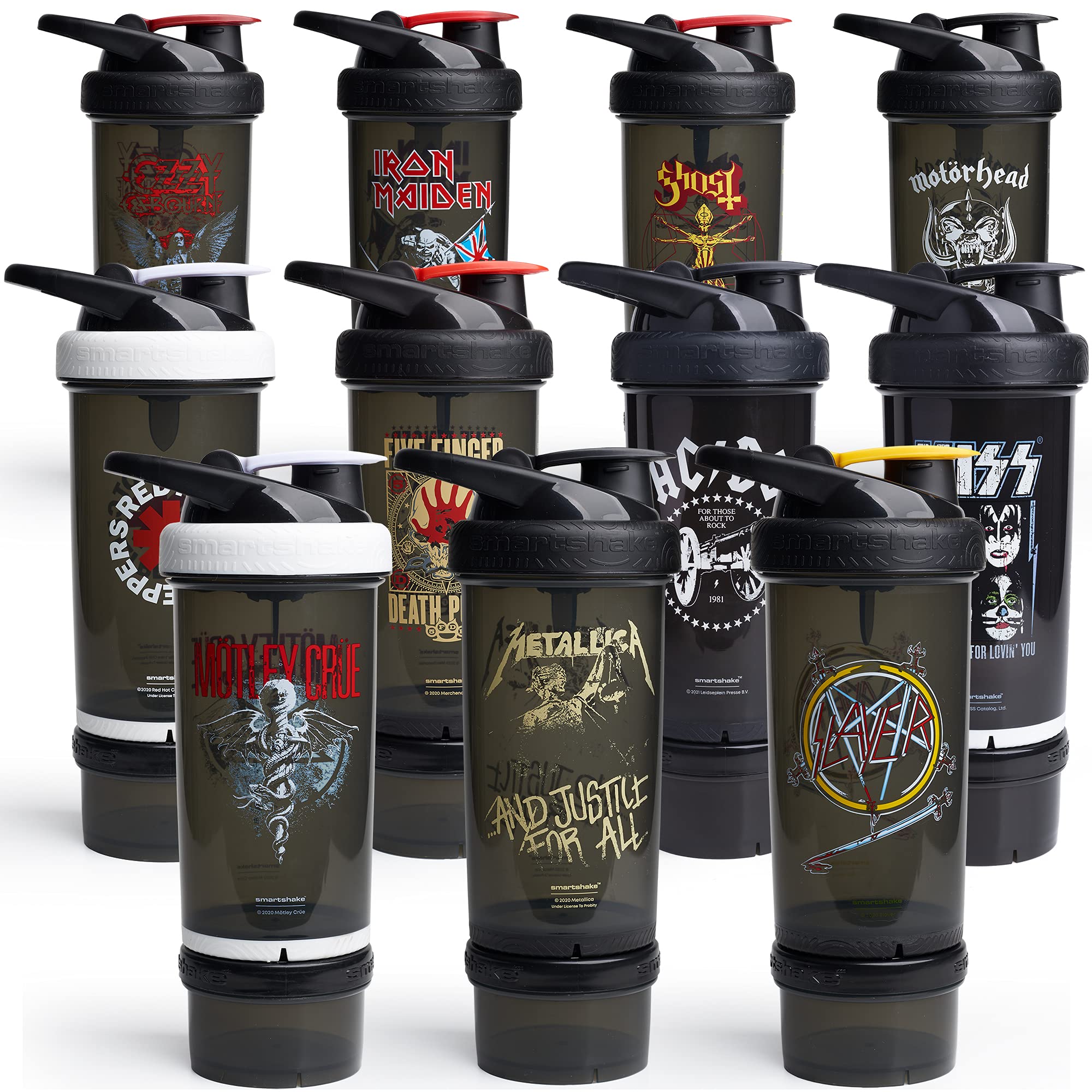 Smartshake Revive AC/DC Protein Shaker Bottle With Storage – 750ml Protein Shake Bottles AC/DC Merchandise Gift Shaker Cup, Guitar Gifts for Men, Rock Band Collection