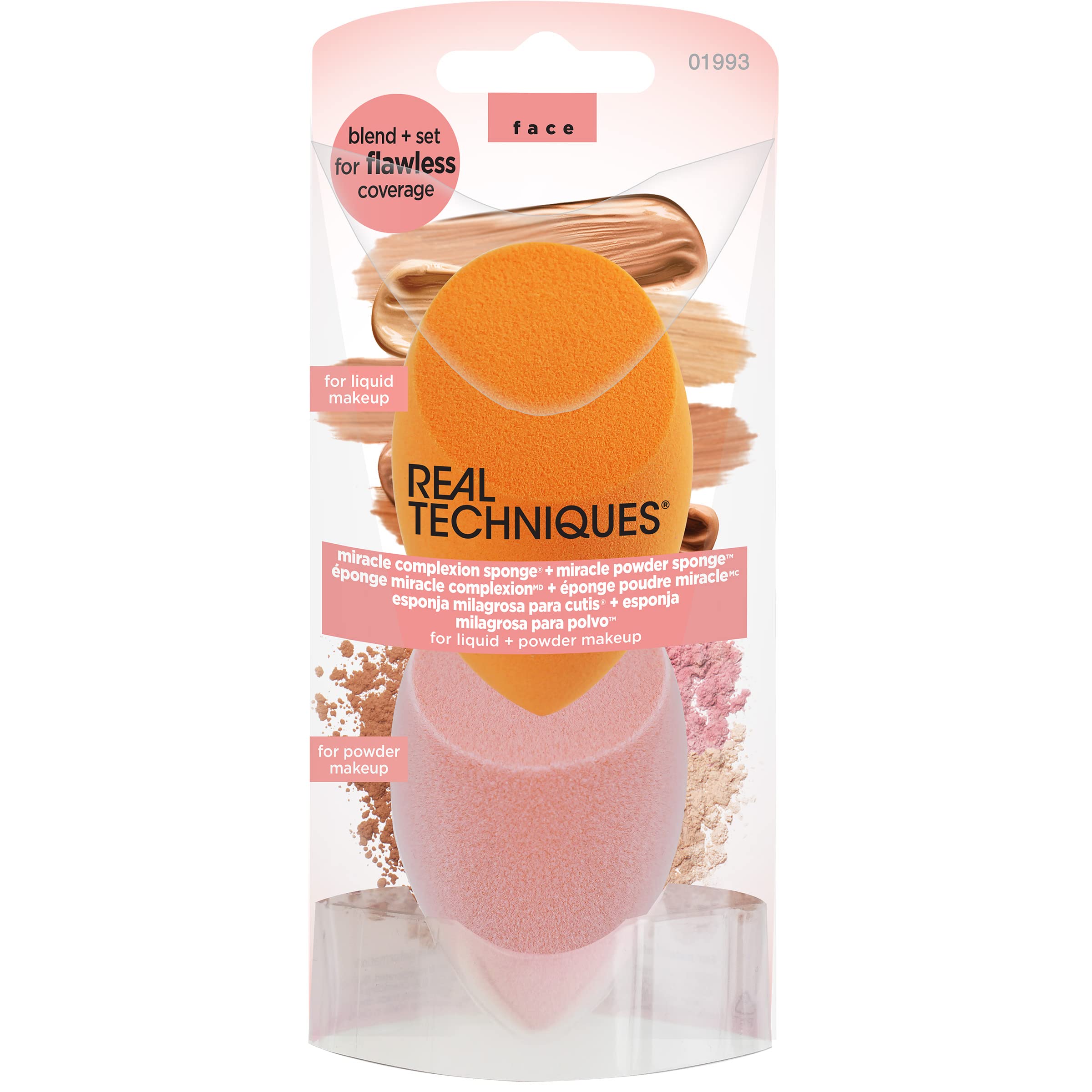 Real Techniques Miracle Complexion Sponge & Miracle Powder Sponge Duo Pack for Foundation & Powders 124 g