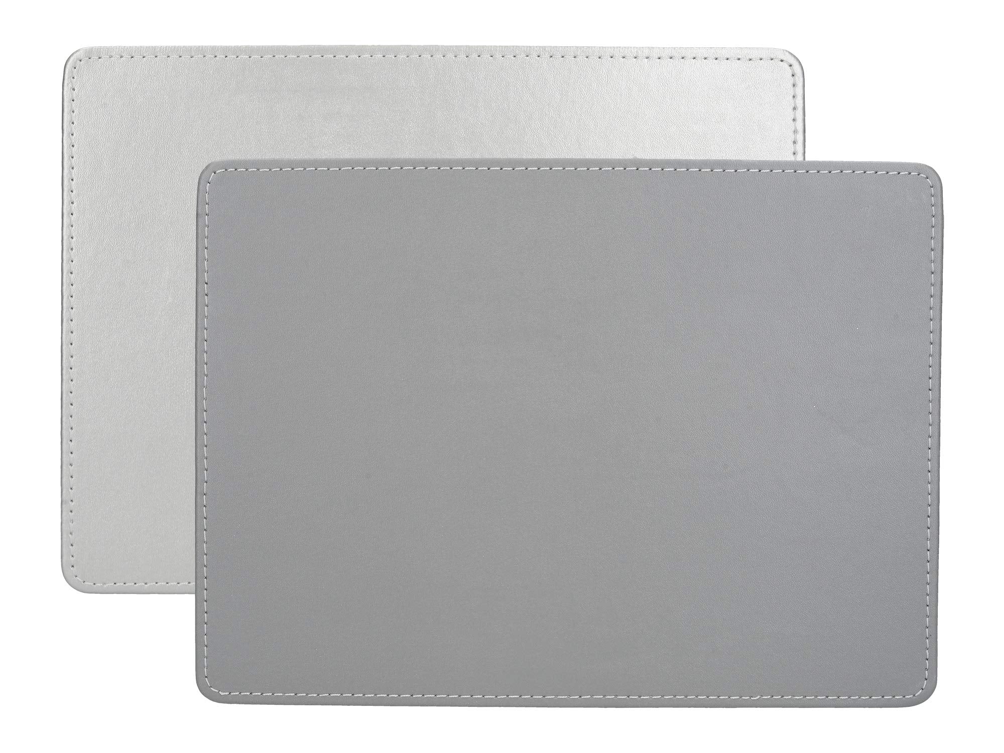 Creative Tops C000268 Silver Placemats, Rectangular, 29 x 21.5 cm, Set of 4 Faux Leather Table Mats