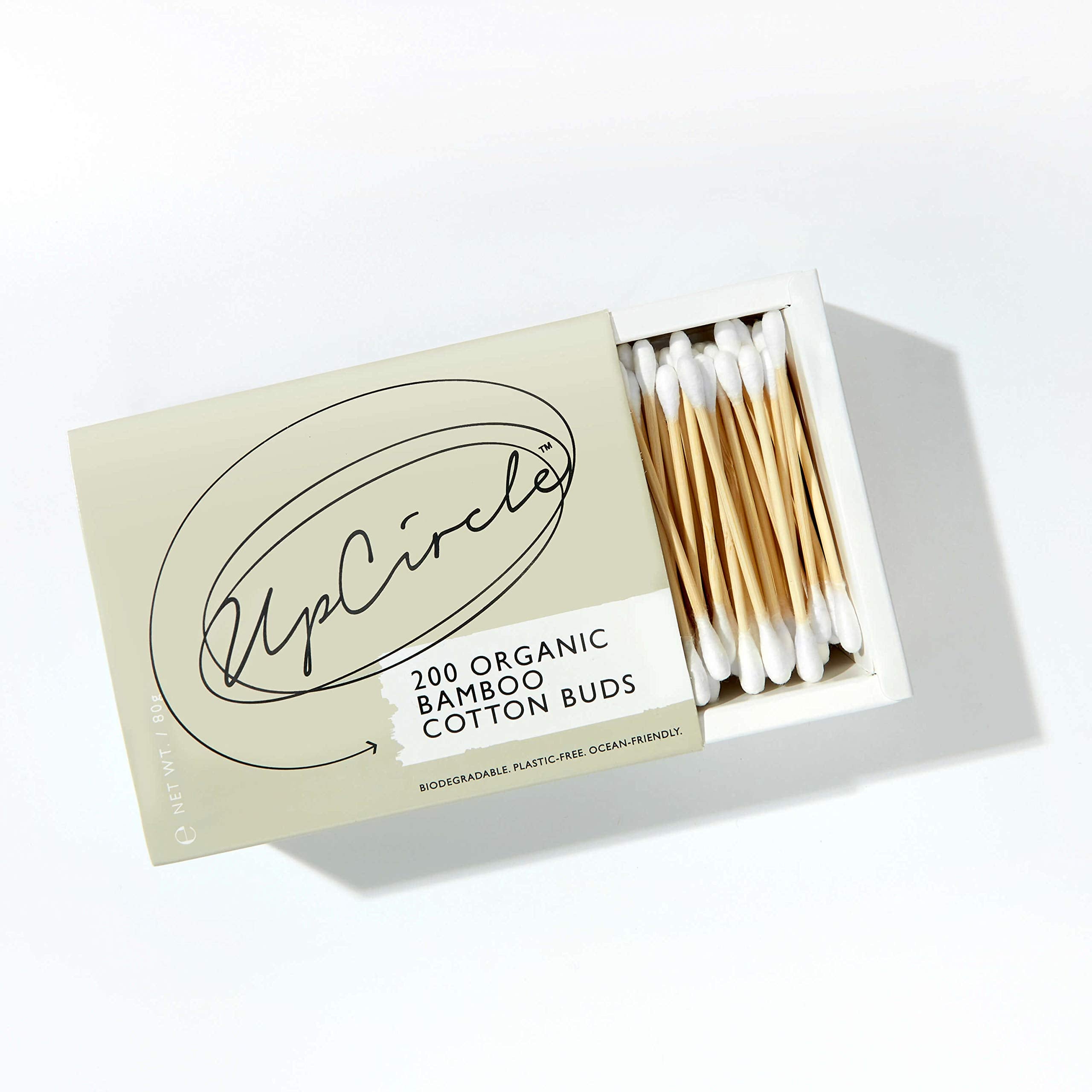 UPCIRCLE 200 Bamboo Cotton Buds - Sustainable, Plastic-Free + Fully Recyclable - Eco-Friendly + Biodegradable