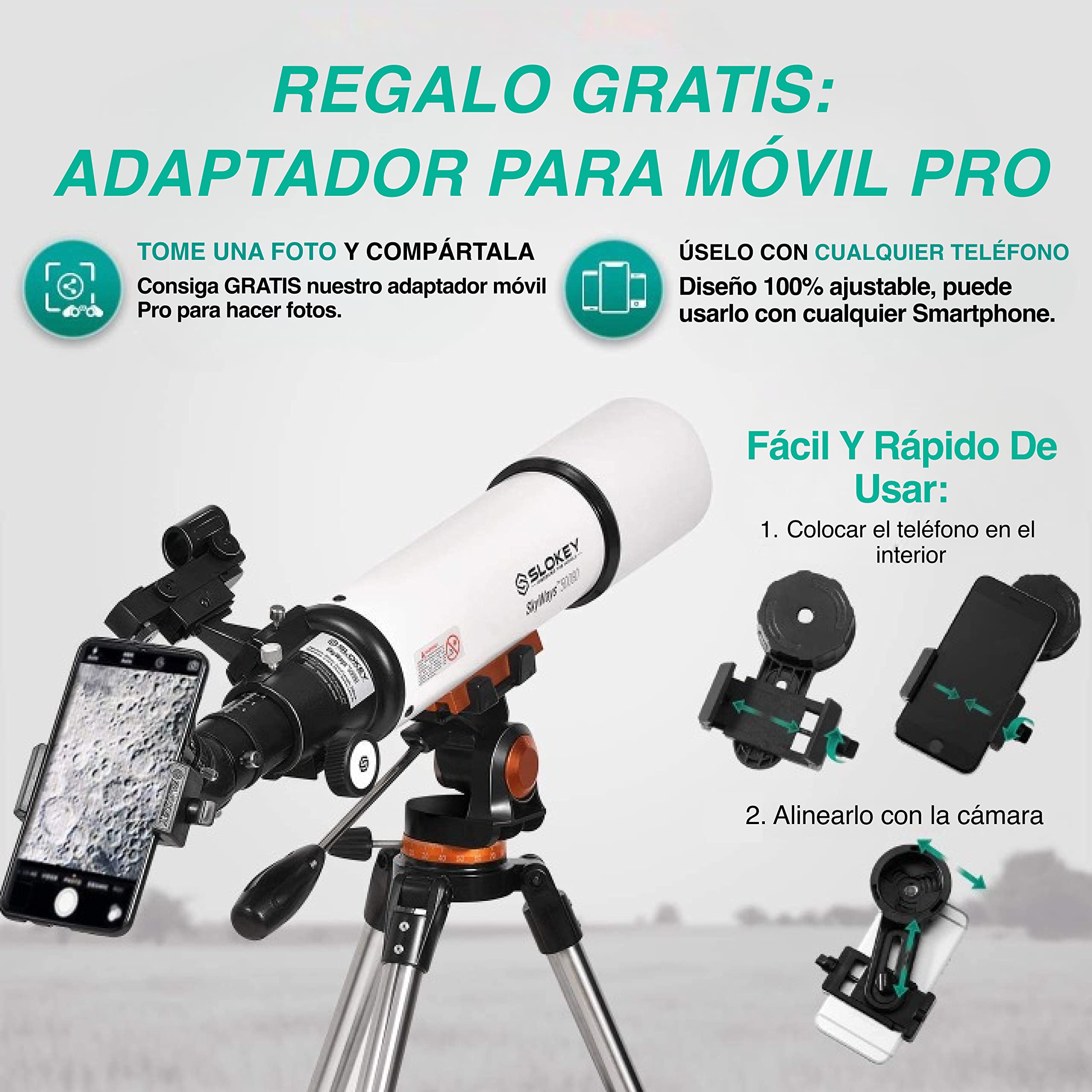 Telescope for Astronomy for Adult Beginners - Profesional, Portable and Powerful 20x-250x - Easy to Mount and Use - Astronomical Telescope for Moon, Planets and Stargazing - Includes a 2-Year Warranty