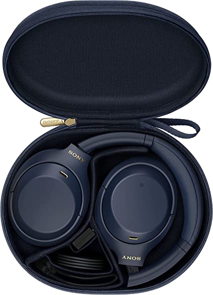 Sony WH-1000XM4 Noise Cancelling Wireless Headphones - 30 hours battery life - Over Ear style - Optimised for Alexa and Google Assistant - with built-in mic for phone calls - Midnight Blue