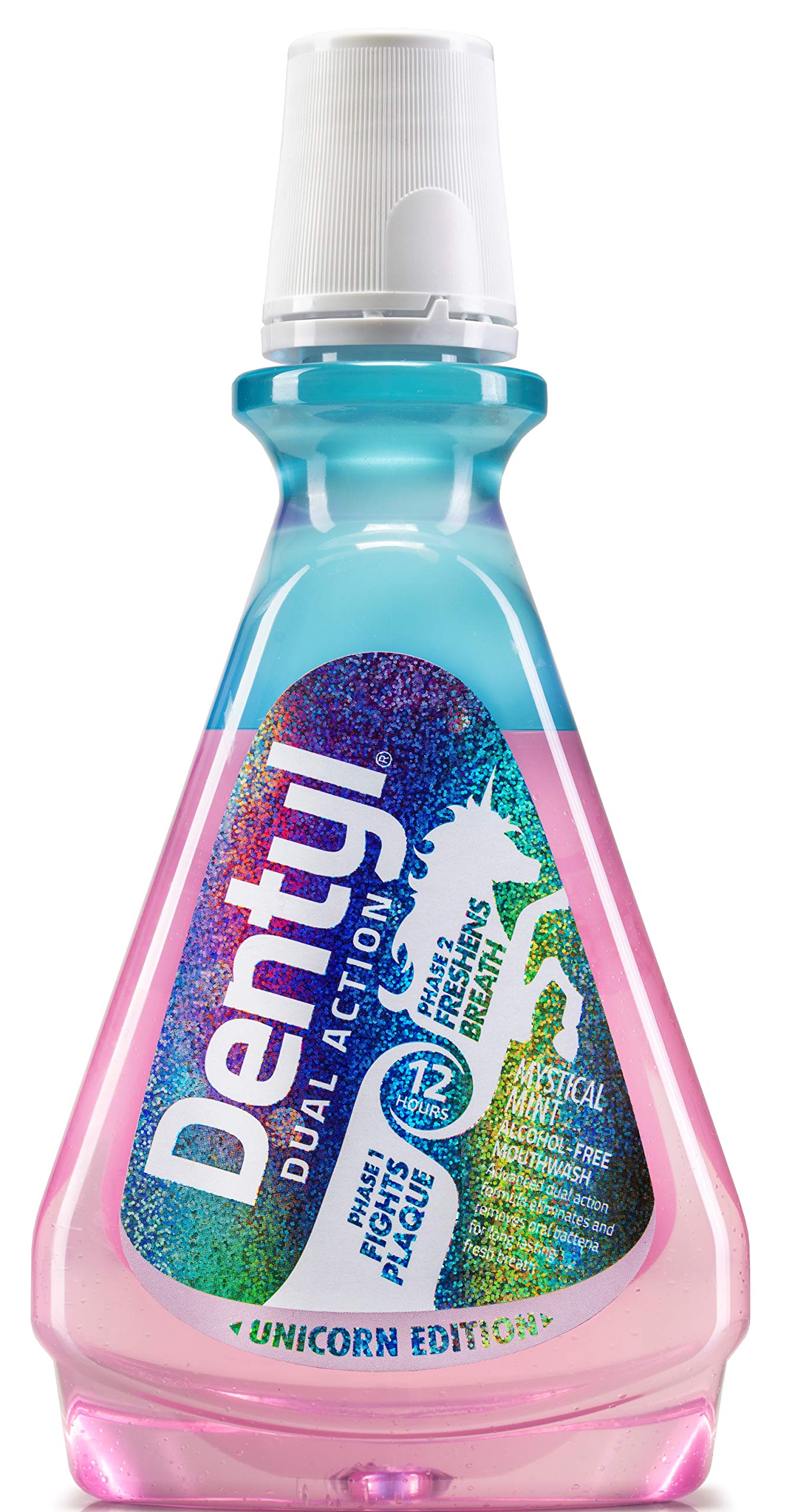 Dentyl Dual Action CPC Mouthwash, 12hrs Fresh Breath & Total Care, Alcohol Free, Unicorn Edition Mystical Mint, 500 ml