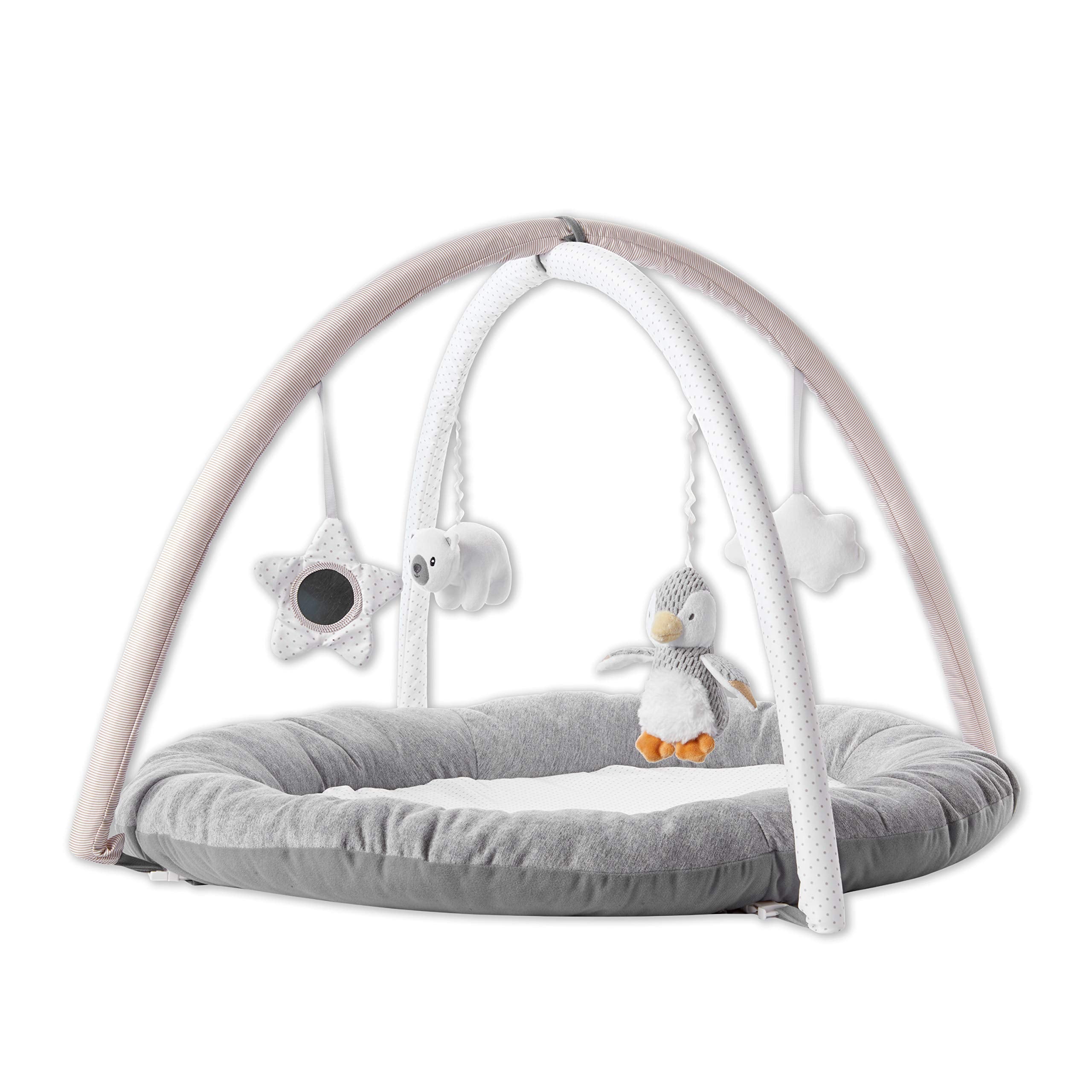 Nuby Penguin Baby Gym, Activity Play Gym Baby Toy with Padded Play Mat Base, Great Baby Gift