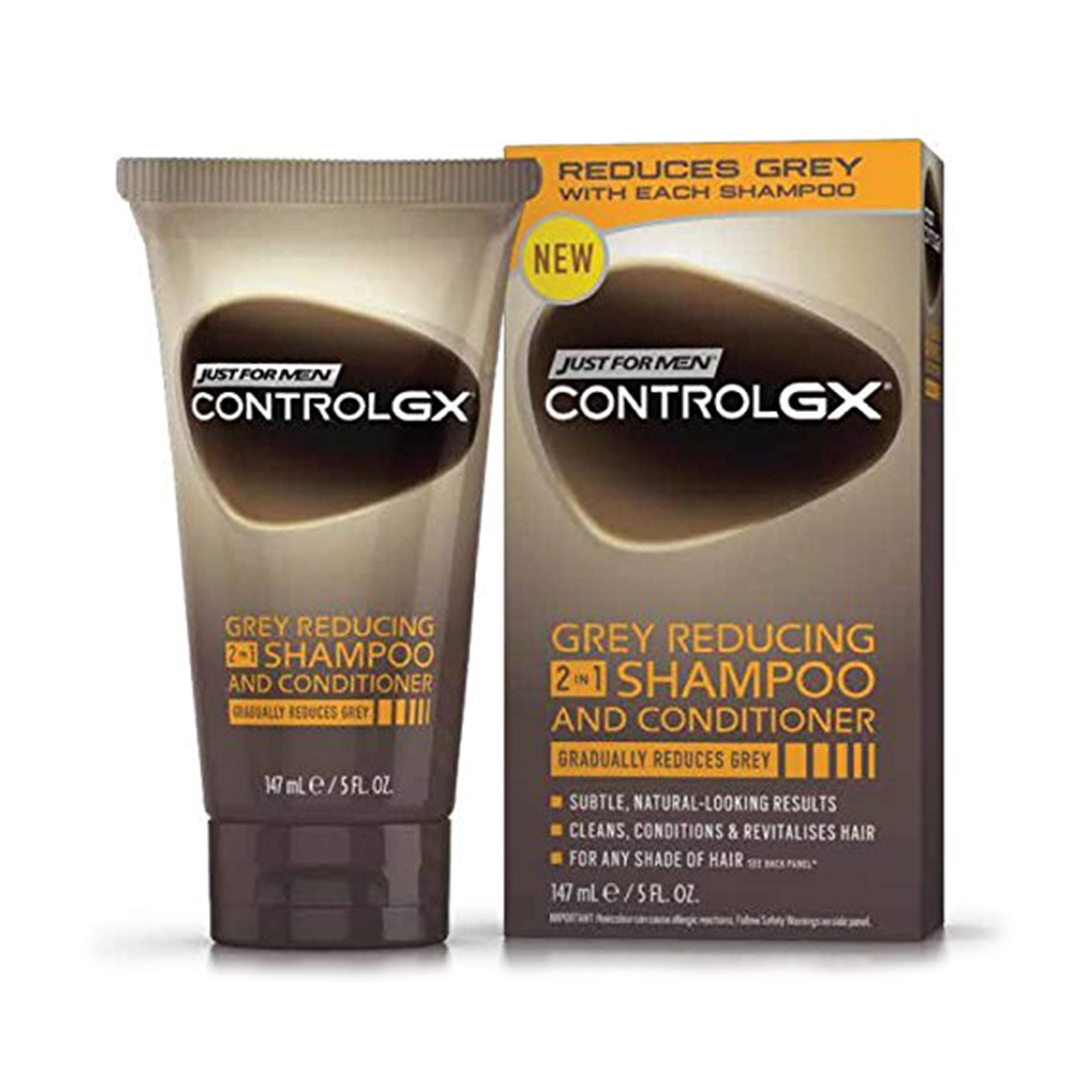 Just for men Control GX, Grey Reducing 2-in-1 Shampoo & Conditioner for Grey Hair – All Shades, 147 ml