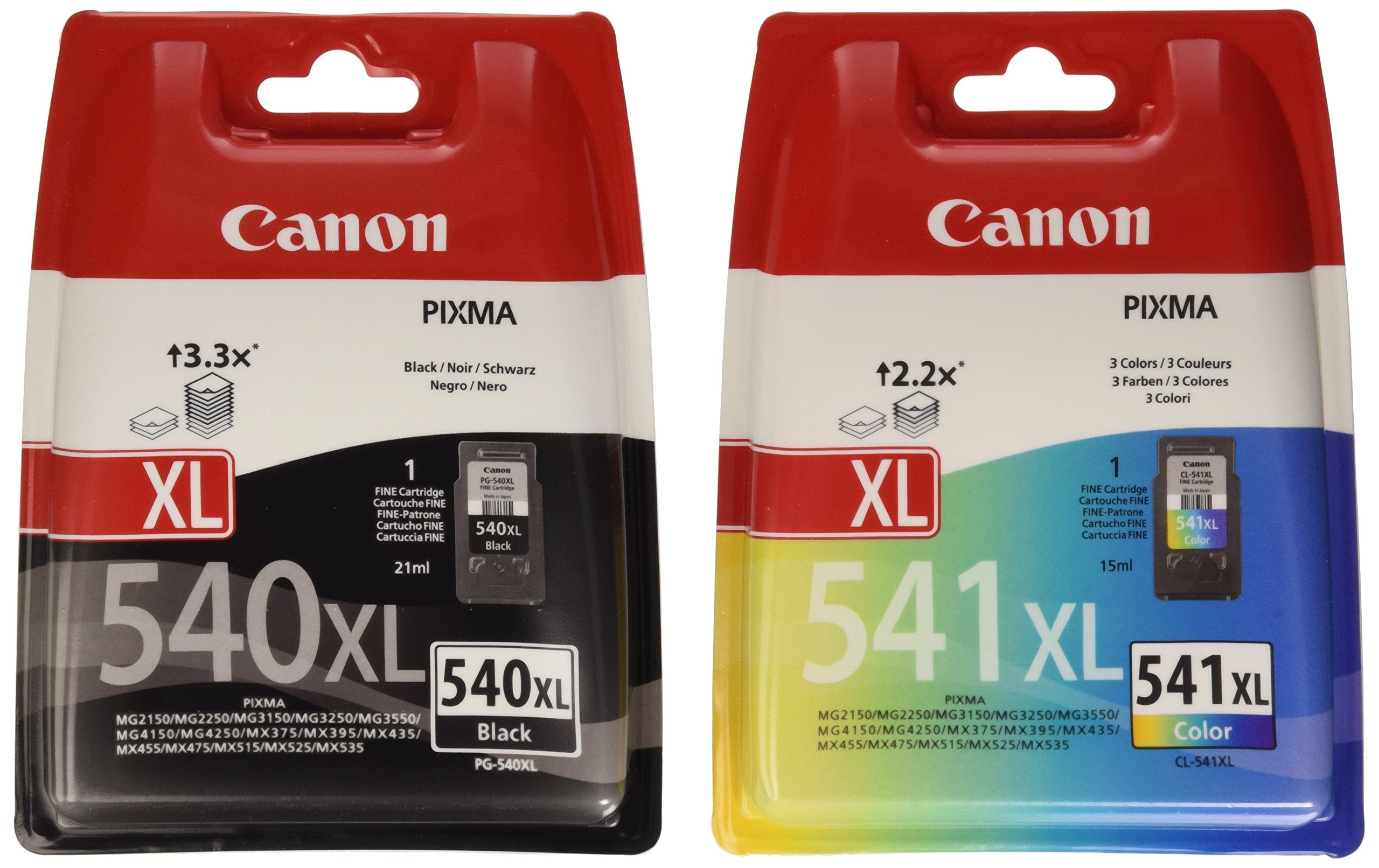 Canon PG540XL-CL541XL XL Original Ink Cartridge for Pixma MX455 - Black/Tricolour