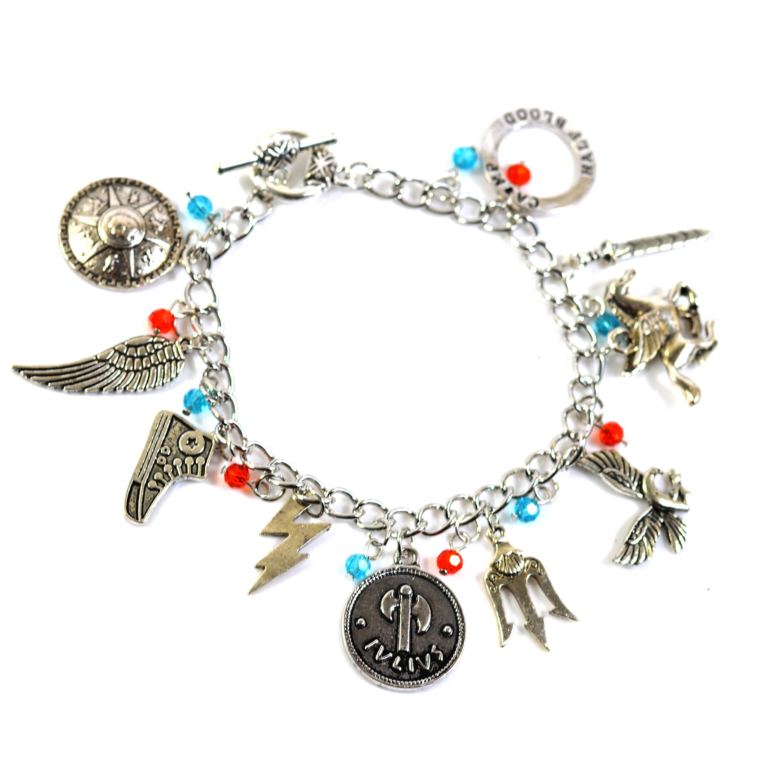 Beaux Bijoux Percy Jackson Inspired Charm Bracelet - Camp Half Blood Sea of Monsters Poseidon Bracelet