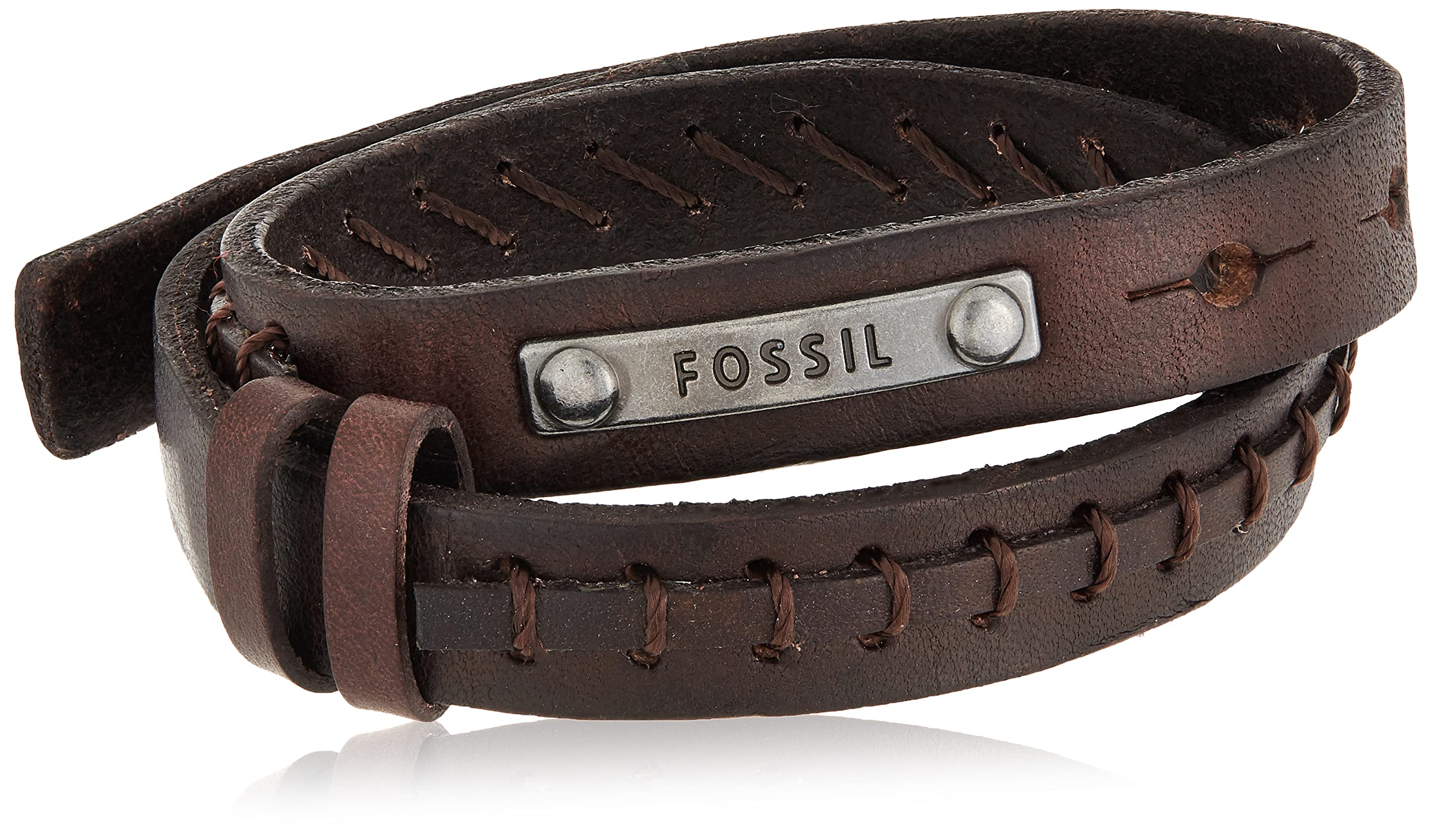 Fossil Men's Brown Double Wrap Bracelet