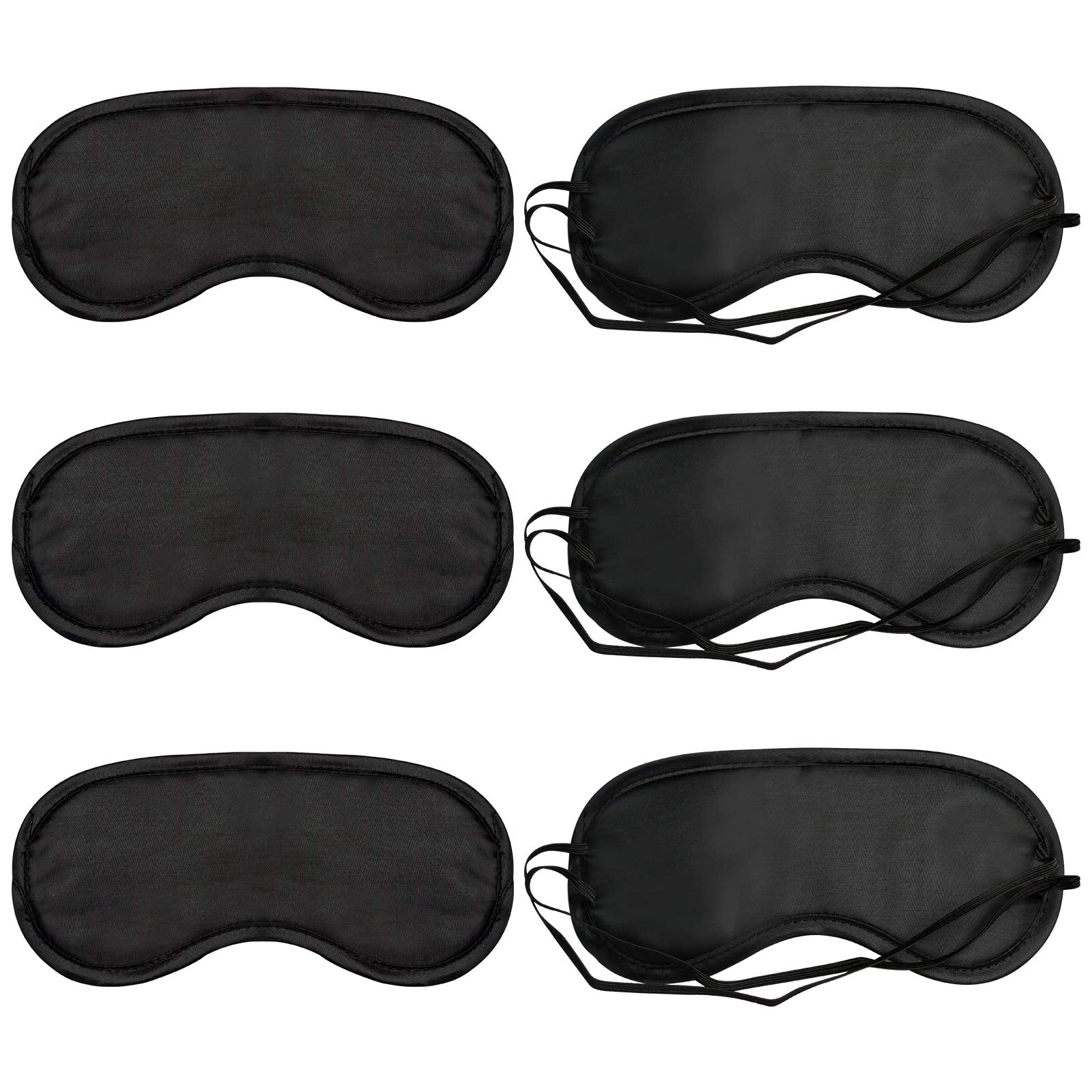 ITME 6 Pack Sleep Eye Mask Shade Cover, Sleeping Blindfold for Men & Women, Suitable for Lunch Break/Travel/on The Plane/Hotel/Camping Usage ( Black )