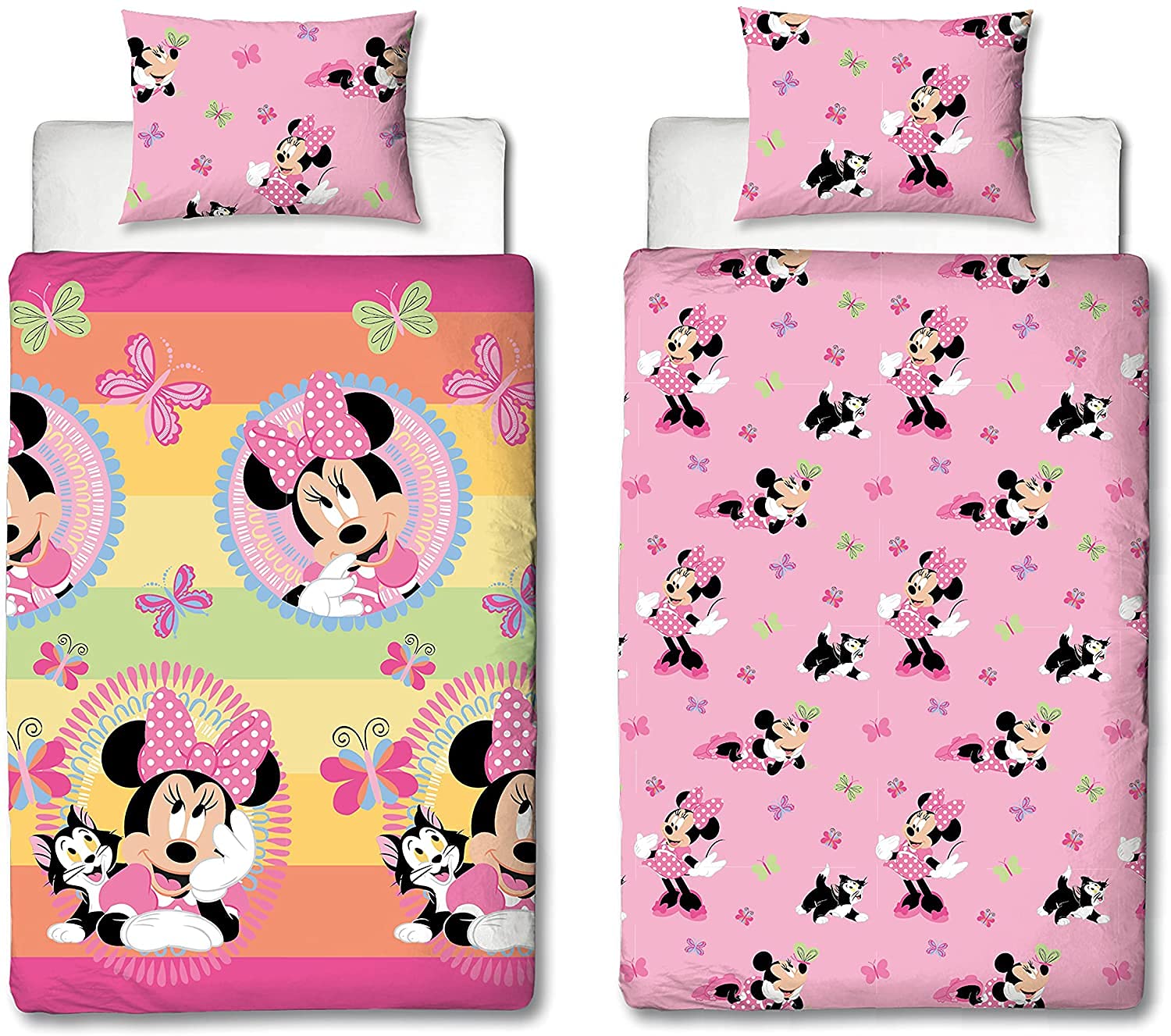 Disney Minnie Mouse Single Duvet Cover Bedding Set With Matching Pillow Case (Minnie Mouse Cute, Single (135cm x 200cm))