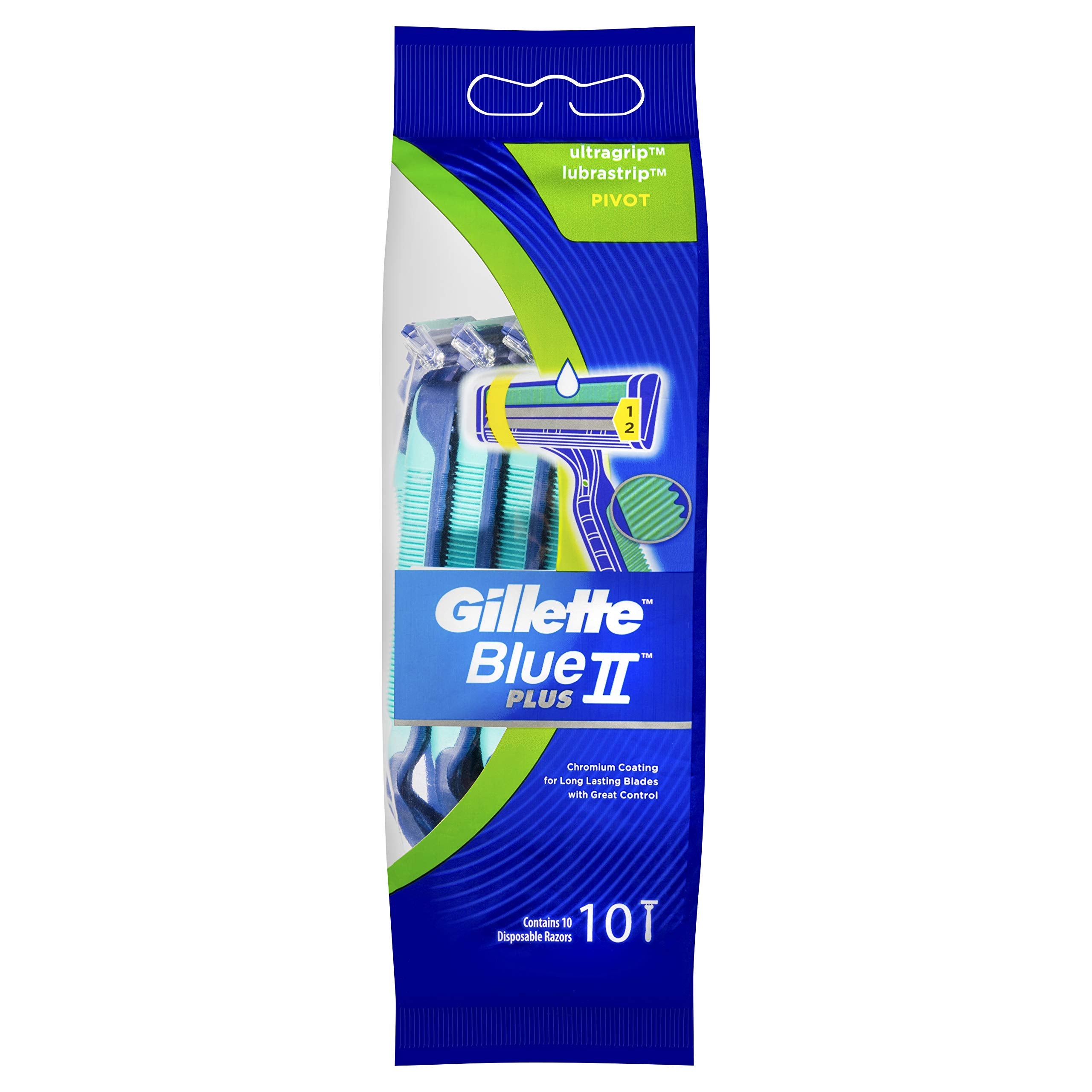 BLUE II PLUS SLALOM 10ER - GIL, Pack of 10 Razors