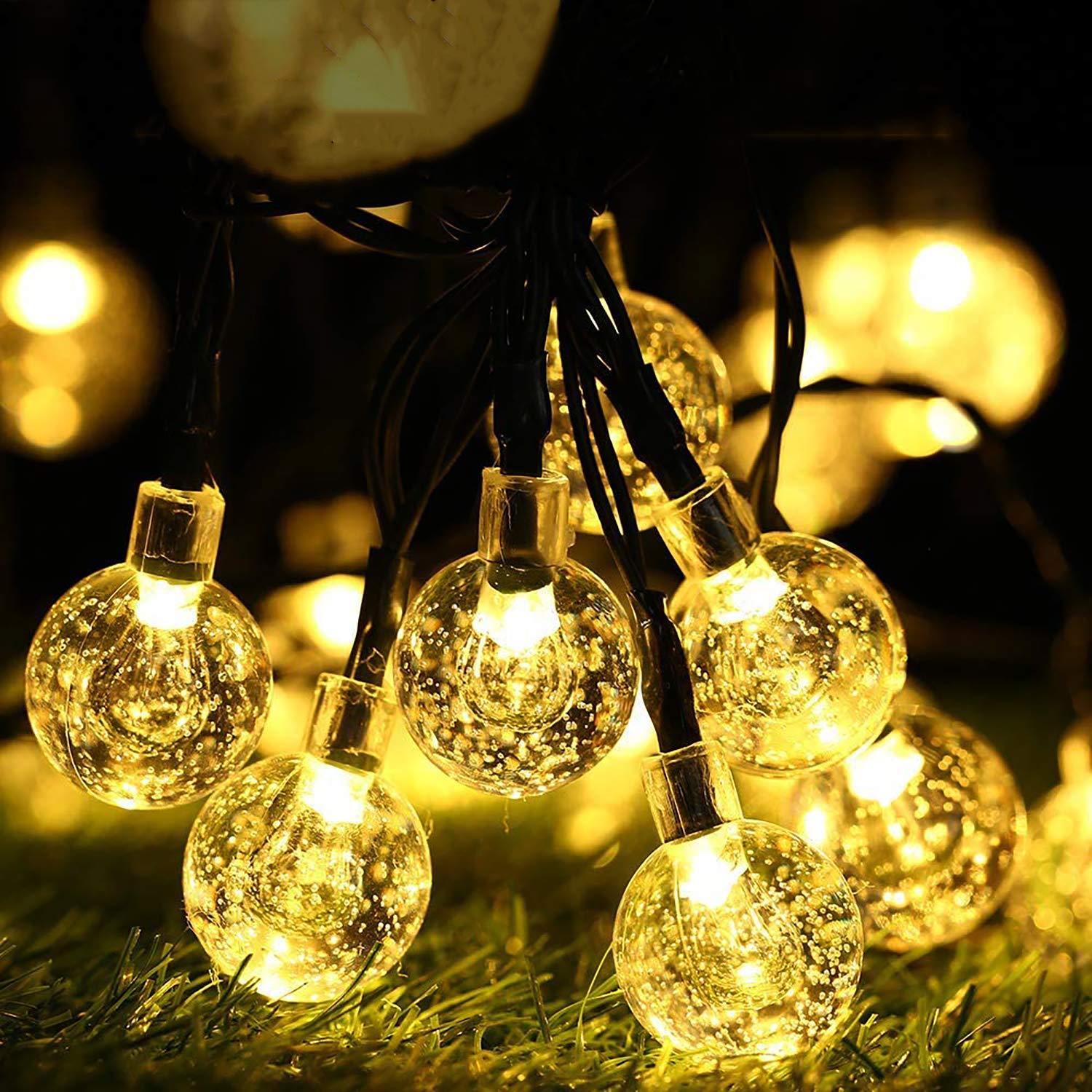 Solar Garden Lights Outdoor, 80 LED String Lights Solar Powered Waterproof, 8 Modes Upgraded 18M/59ft Crystal Ball Fairy Decorative Lights for Garden Patio Yard Gazebo Wedding Party