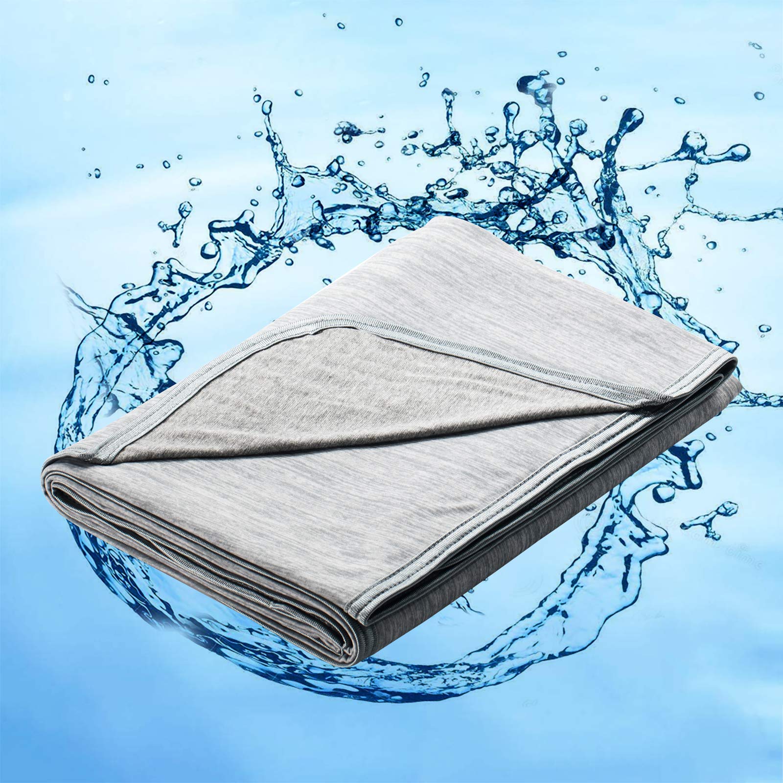 Marchpower Cooling Blanket, Japanese Arc-chill Q-MAX>0.4 Cooling Fiber Summer Blankets, Double-sided Lightweight Cool Blanket Absorb Heat for Night Sweats Breathable and Skin-friendly - 200x220cm,Grey