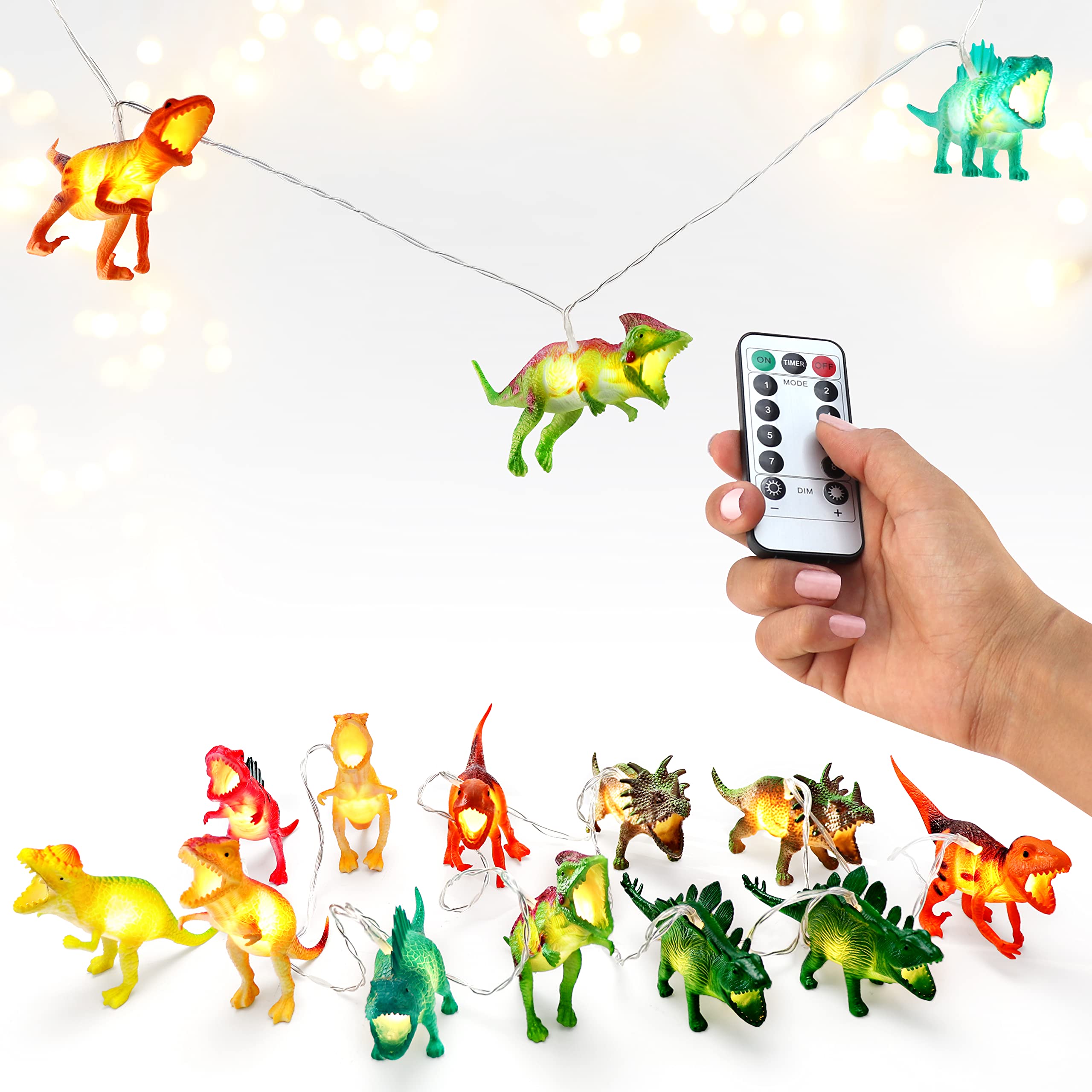Dinosaur String Lights Battery Operated Dino Lights 12 Bright Home Bedroom String Remote Control