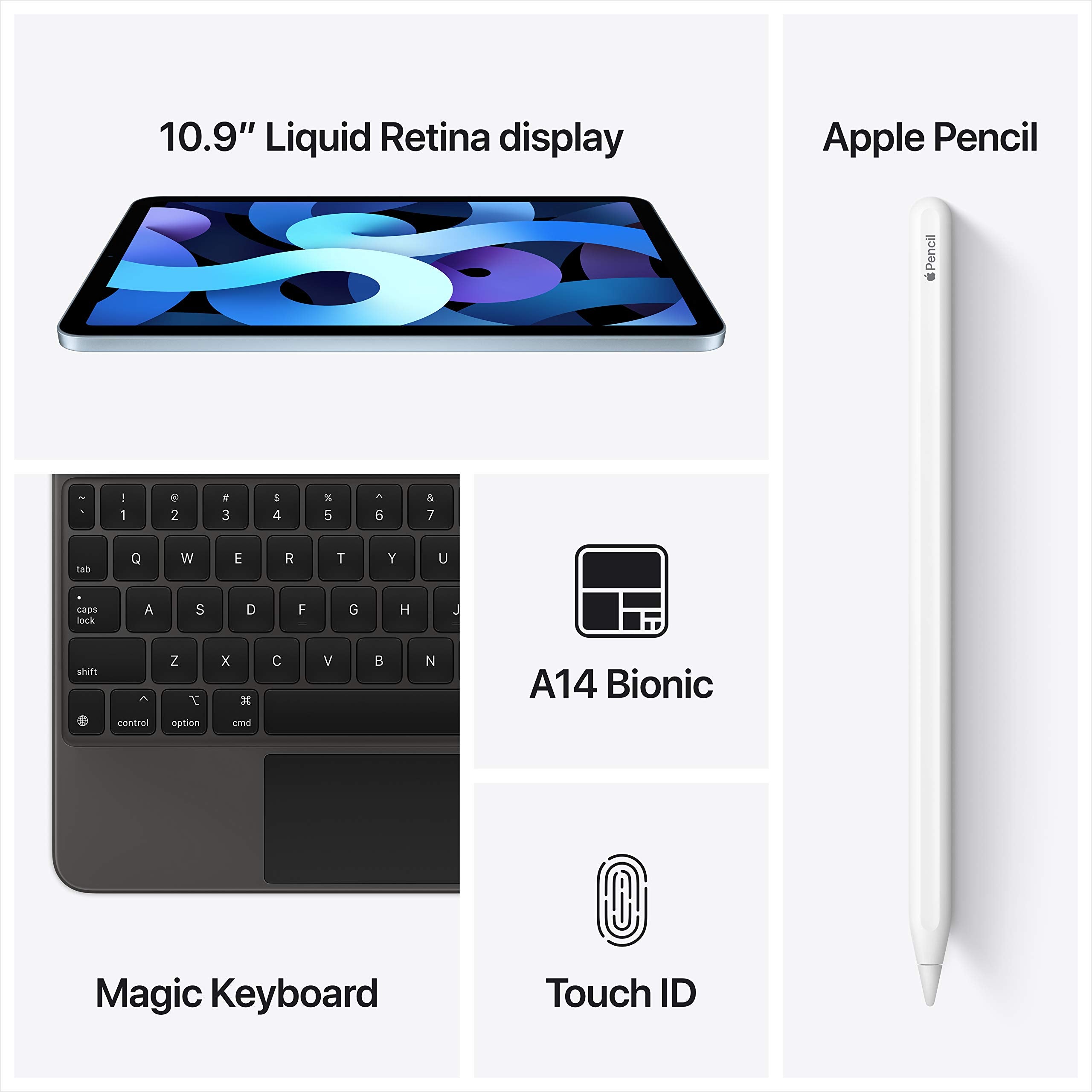 2020 Apple iPad Air (10.9-inch, Wi-Fi, 64GB) - Silver (4th Generation)