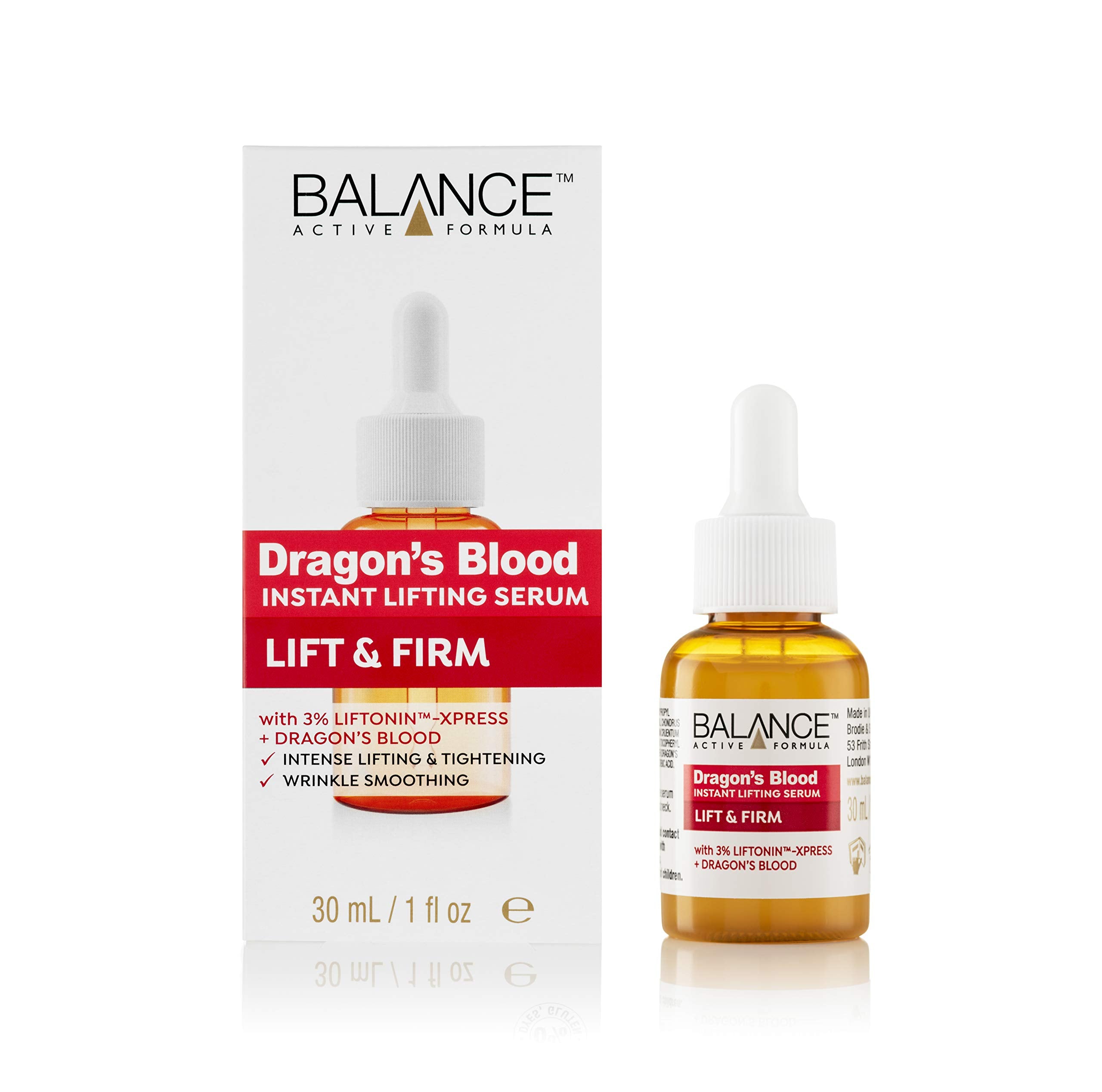 Balance Active Formula Dragon's Blood Instant Lifting Serum (30 ml) - Lightweight & Non-Greasy Serum for Firmer Looking Skin and Reducing the Appearance of Wrinkles