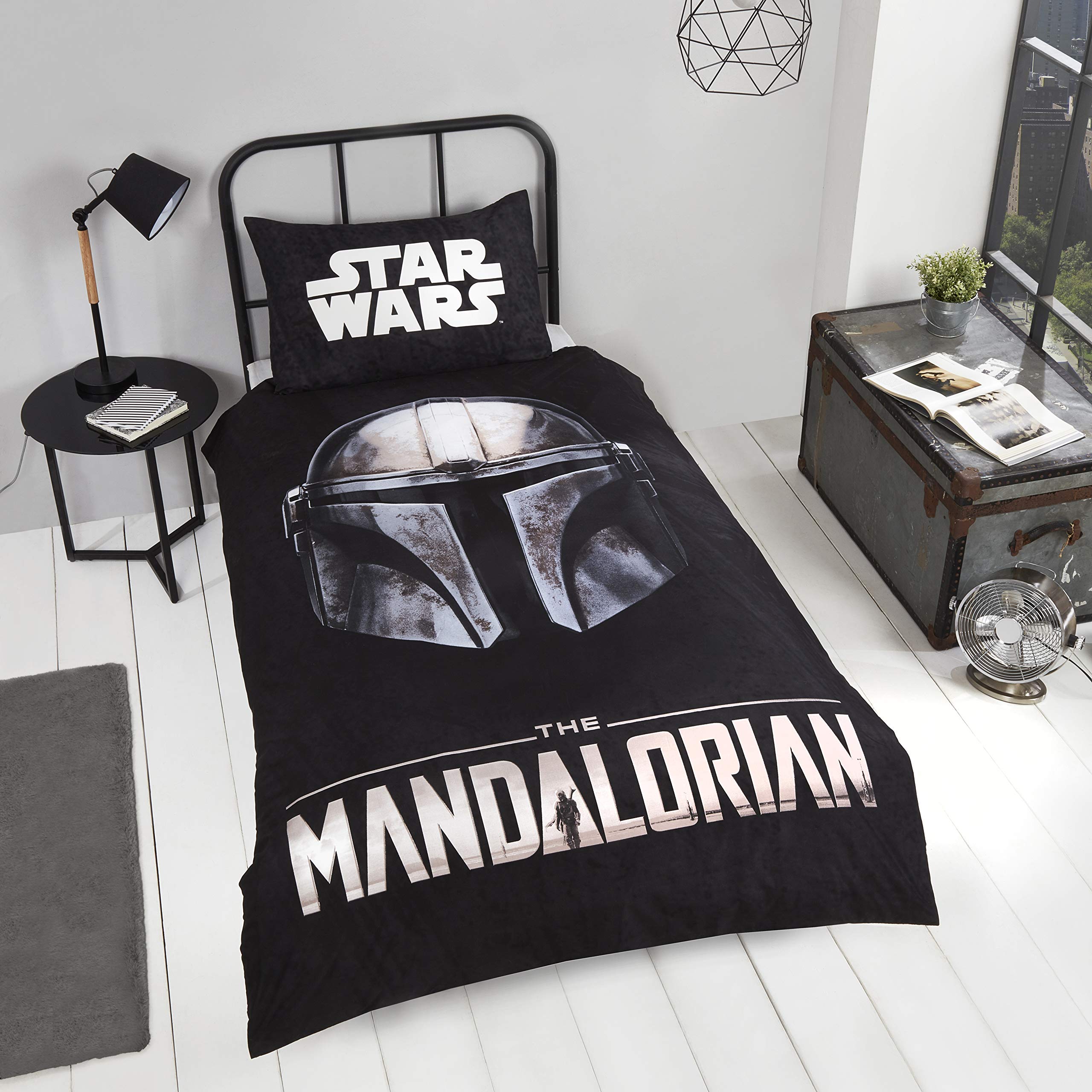Coco Moon Baby Yoda Star Wars Mandalorian Kids Single Or Double Bed Duvet Bedding Set Genuine Star Wars Baby Yoda Mandalorian Bedroom Merchandise (Single)